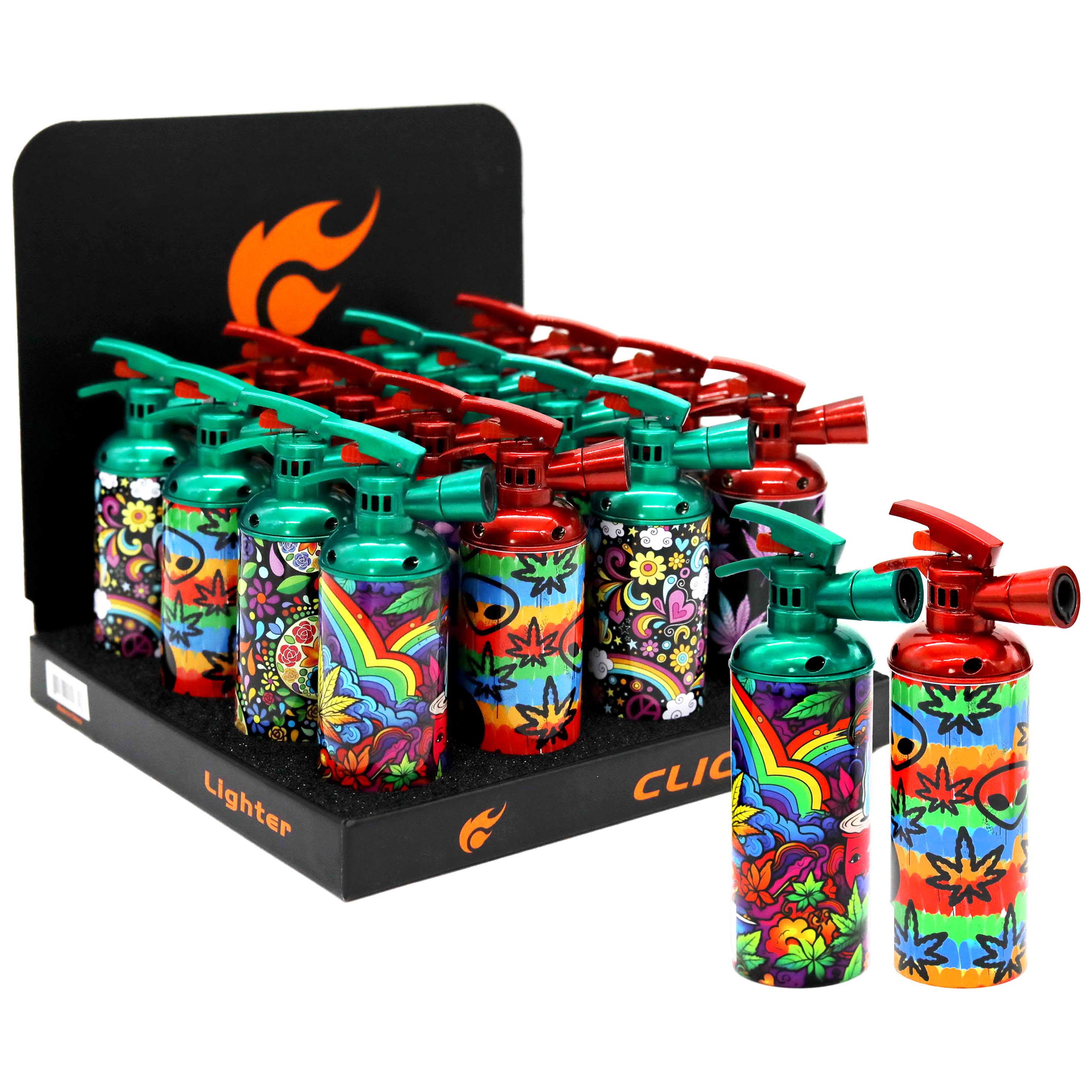 Clickit Mixed Characters Pictures Fire Extinguisher Flame Lighters (GH-6339/A) | 16 Count Display product image