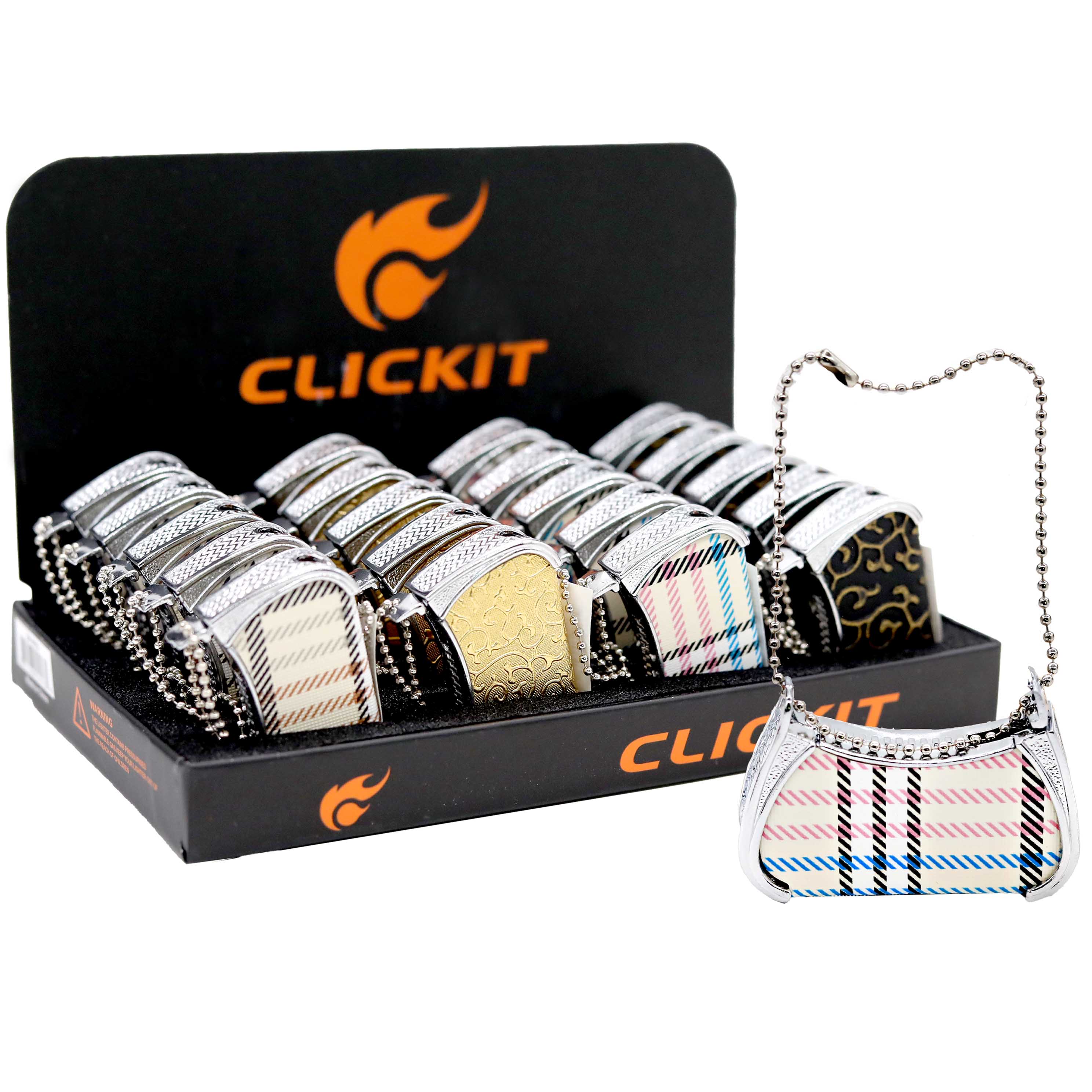 Clickit Handbag Flame Lighters (GH-8023) | 20 Count Display product image