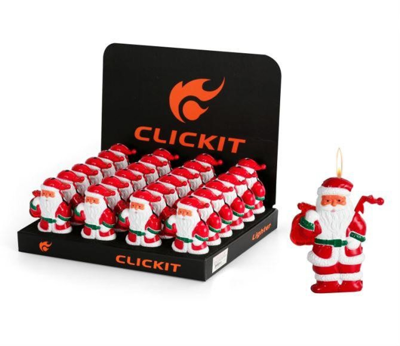 Clickit Santa Claus Flame Lighters (GH-9300) | 24 Count Display product image