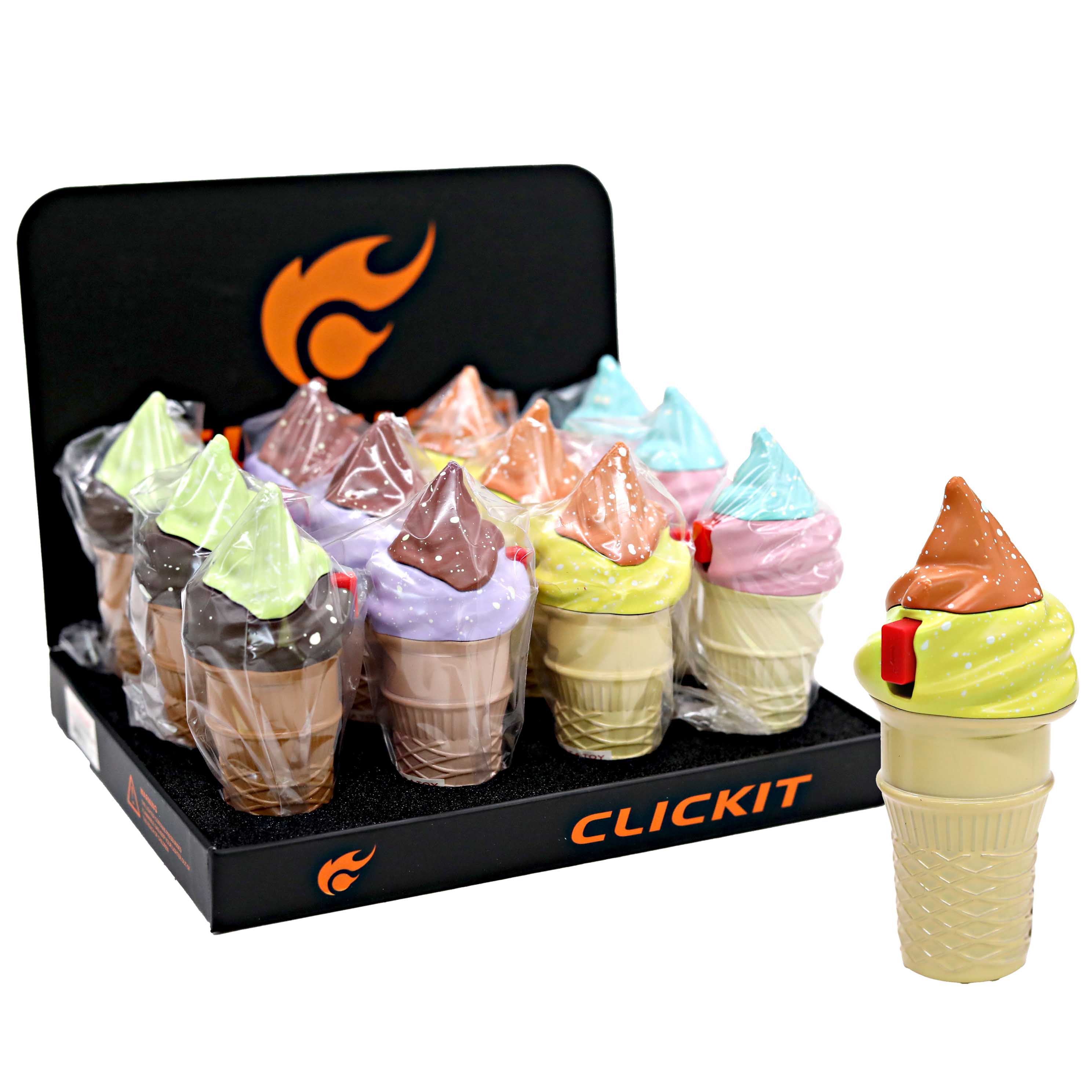 Clickit Ice Cream Cone Torch Lighters (GH-9583) | 12 Count Display product image