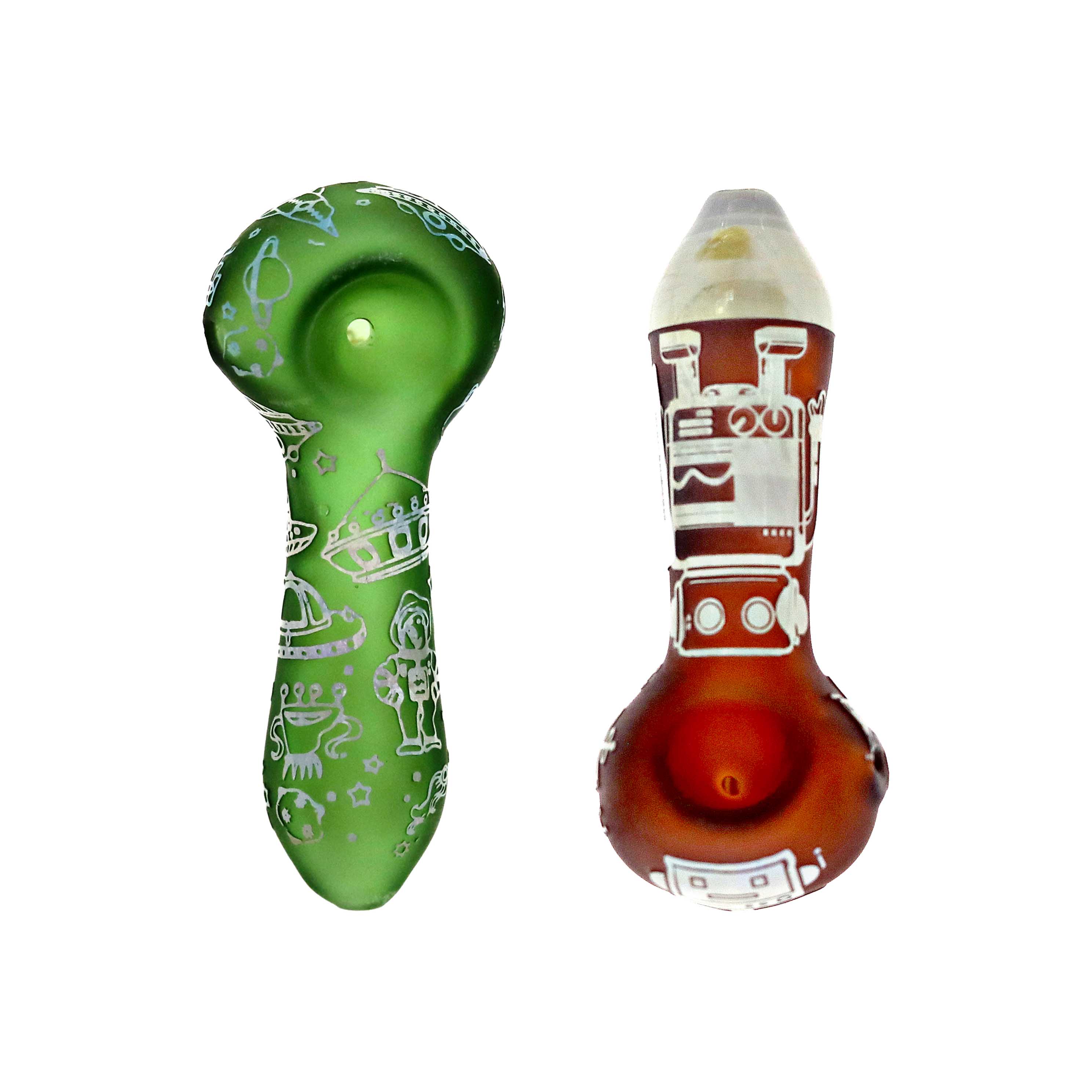Hipster Sandblasted Matte Finish Mixed Designs Handpipe (GHP331/332/333) | 4 inch | Assorted Colors product image