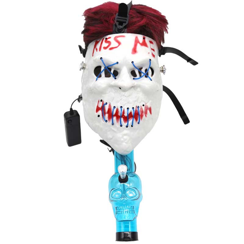 IDGAF Mixed Designs LED Silicone Gas Masks with Acrylic Pipe (GM310) | Assorted Colors product image