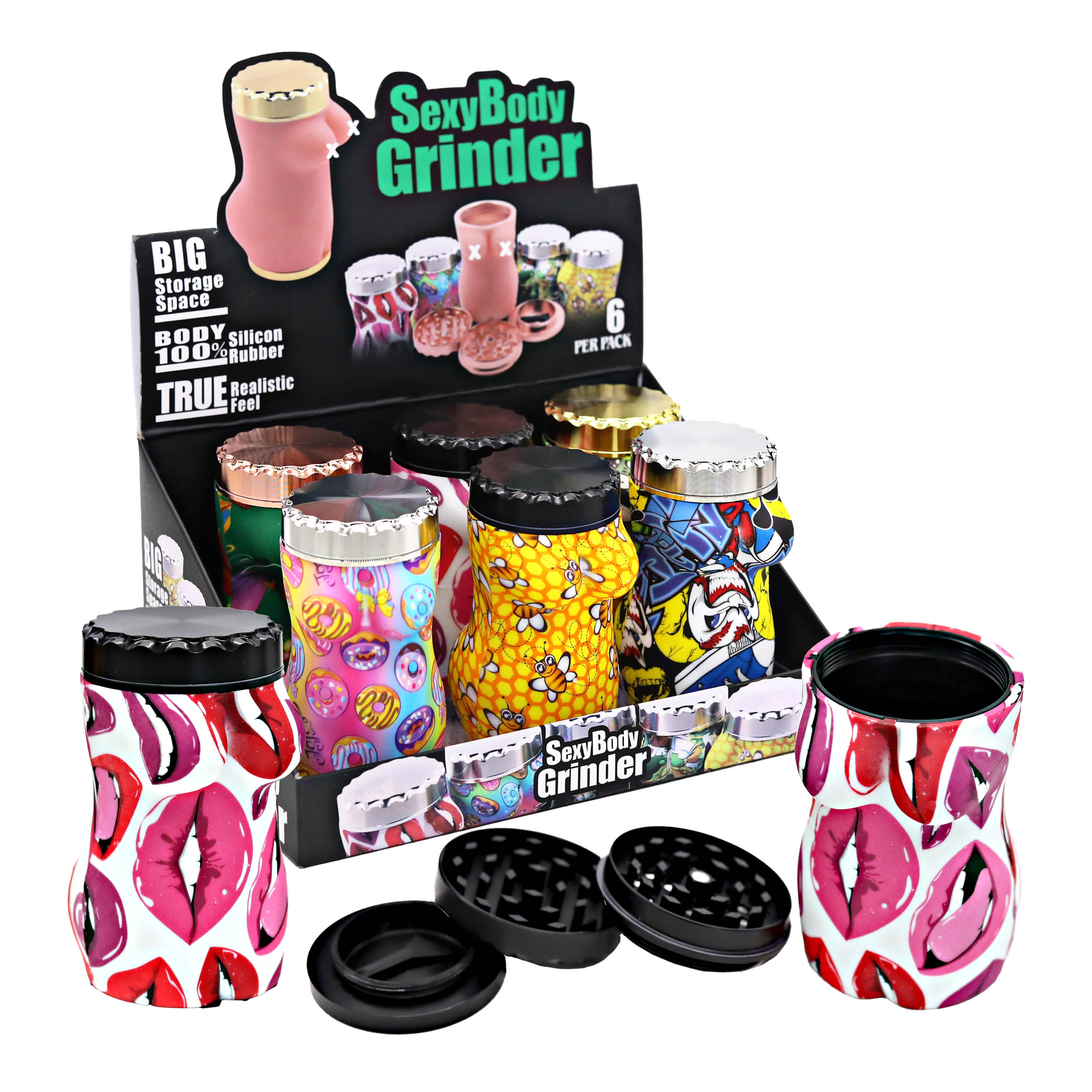 Sexy Body Shape 3 Part Grinder (GR1506) | Assorted Designs product image