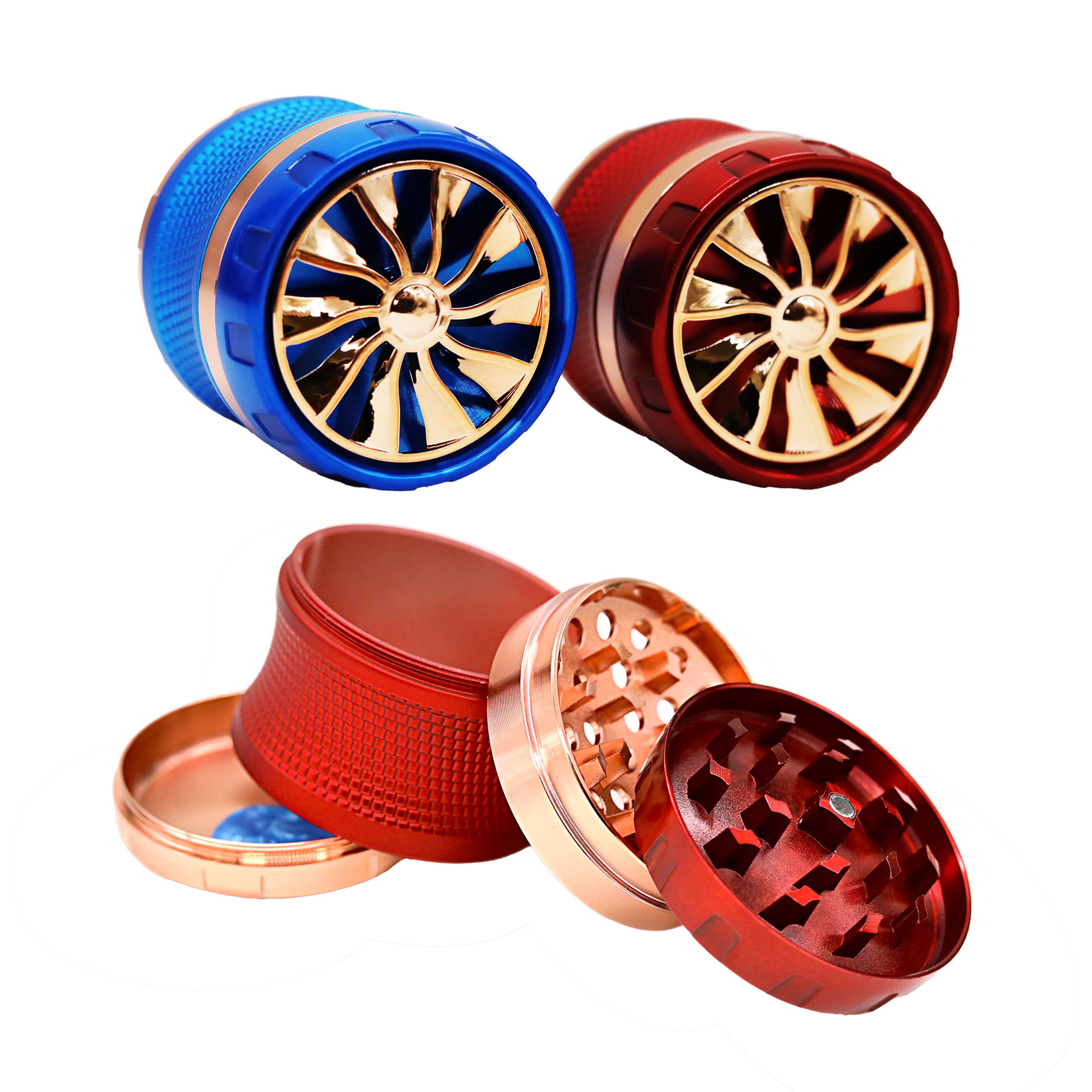Crushers Concave Turbo Top Gear 4 Part Grinder (GR193) | 63mm | Assorted Colors product image