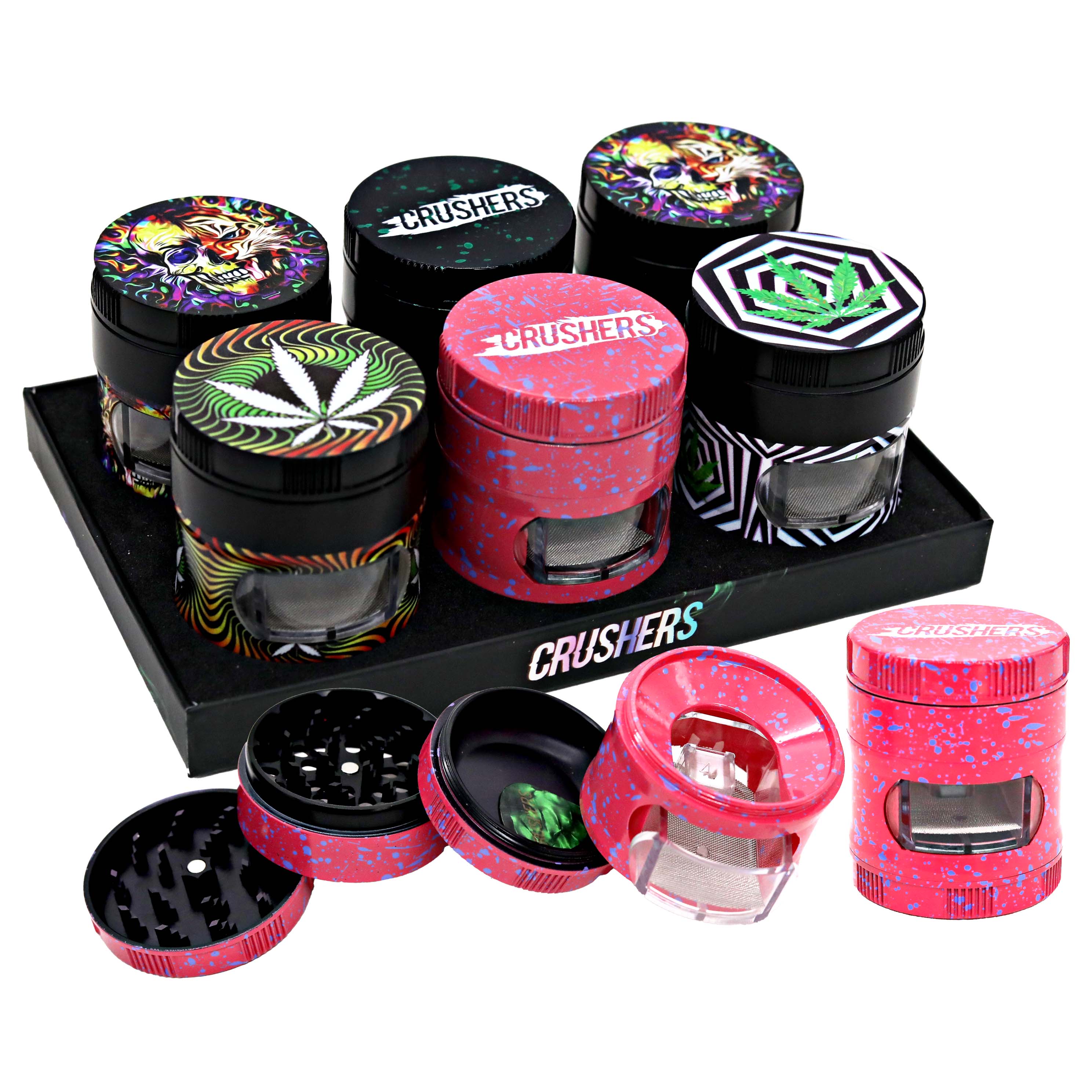 Crushers Splattered Design 4 Part Grinder (GR262) | 63mm | Assorted Colors - image 1 of 2