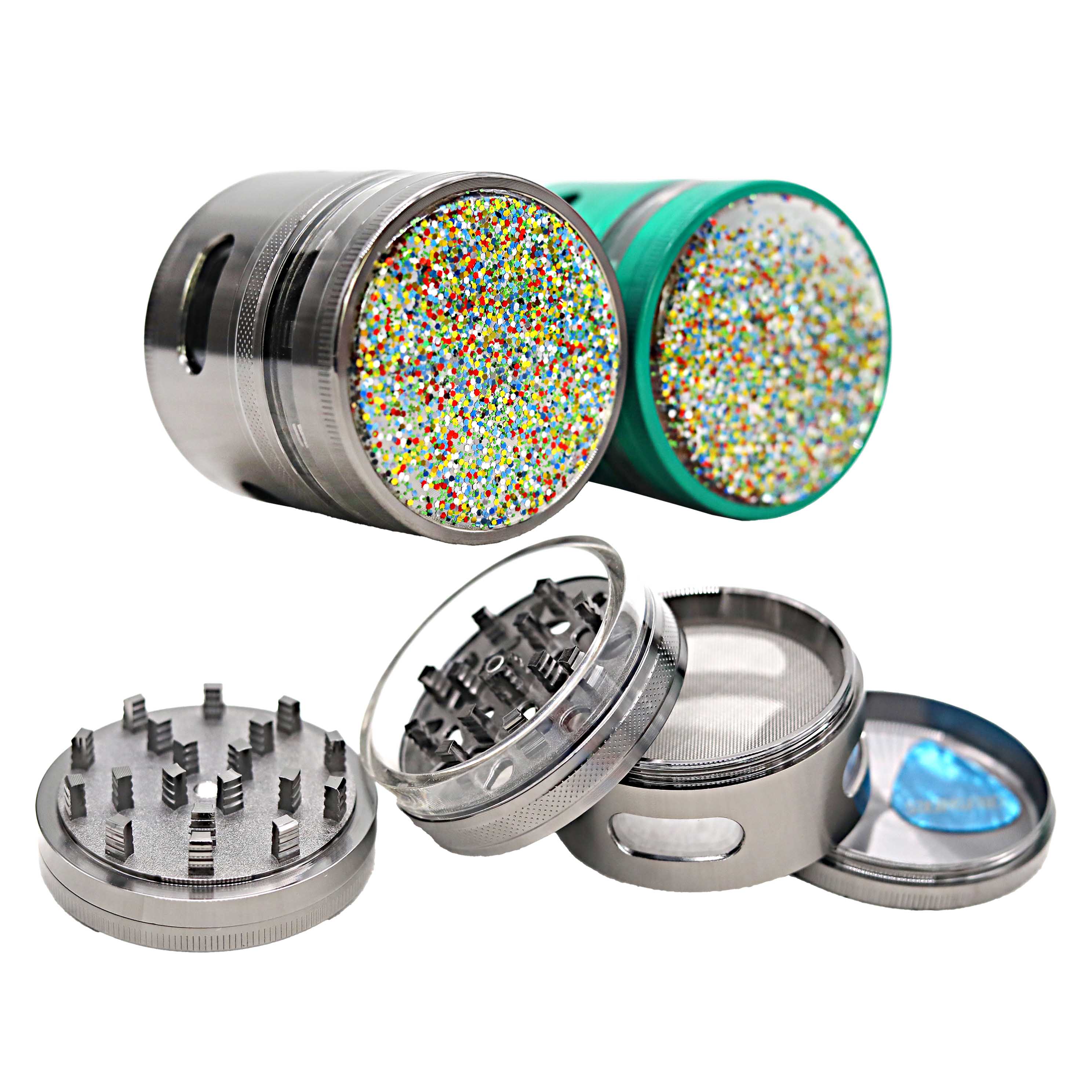 Crushers Classic Sparkling See Through 4 Part Grinder (GR411) | 63mm | Assorted Colors product image