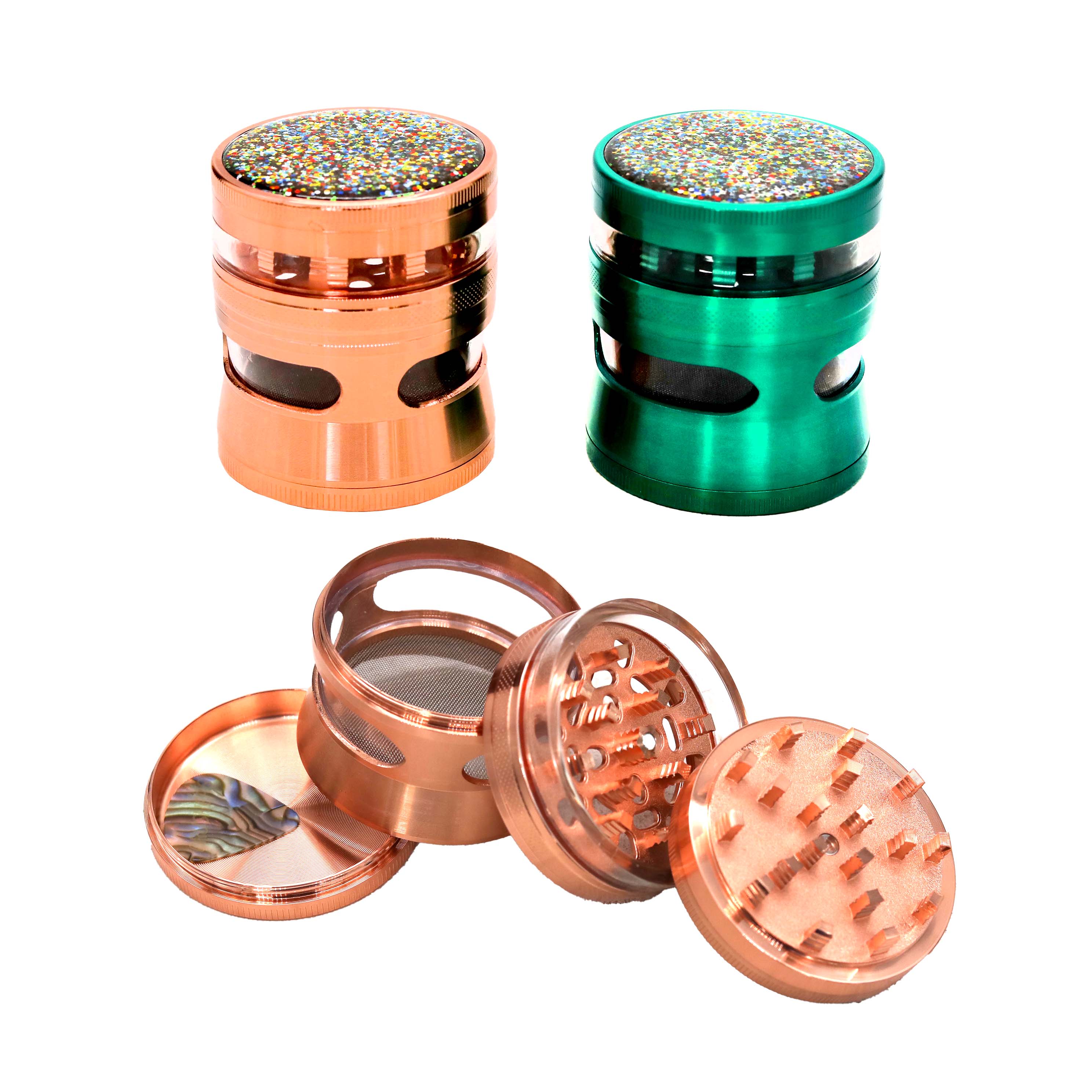 Crushers See Through Sparkling 4 Part Grinder (GR414) | 63mm | Assorted Colors product image