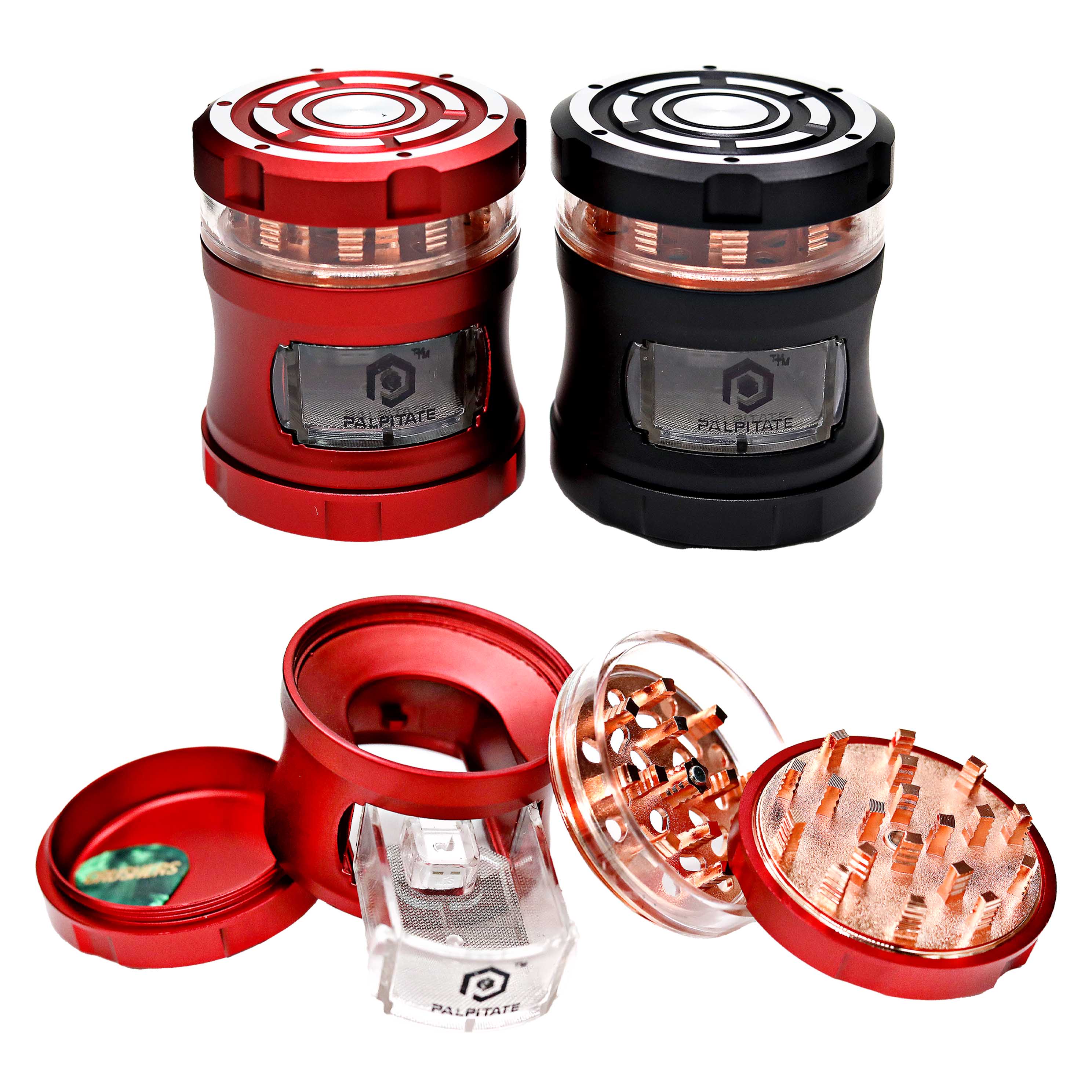 Crushers Matte Metallic Shimmer Body See Through 4 Part Grinder (GR515) | 63mm | Assorted Colors product image