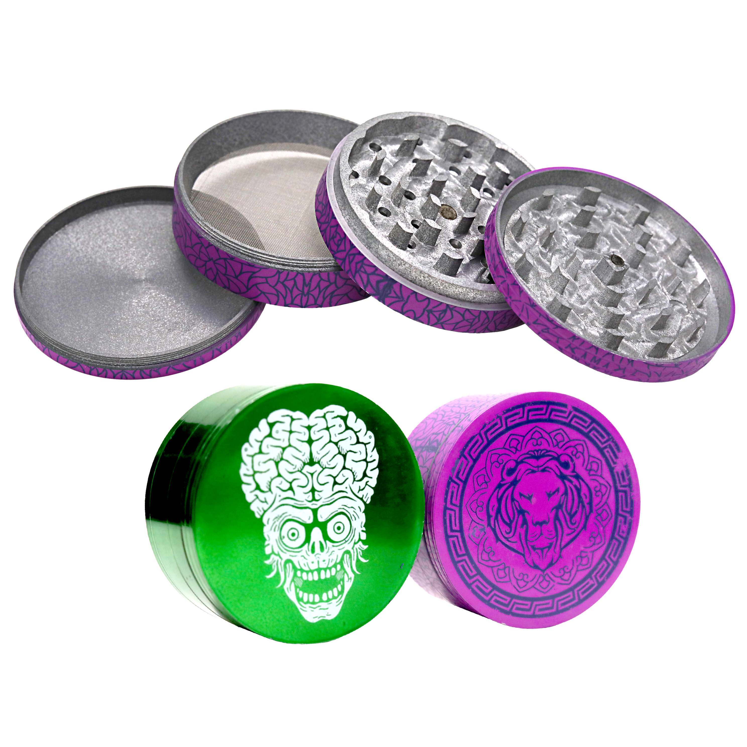Crushers Fancy Designs 4 Part Grinder (GR60) | 100mm | Assorted Colors product image