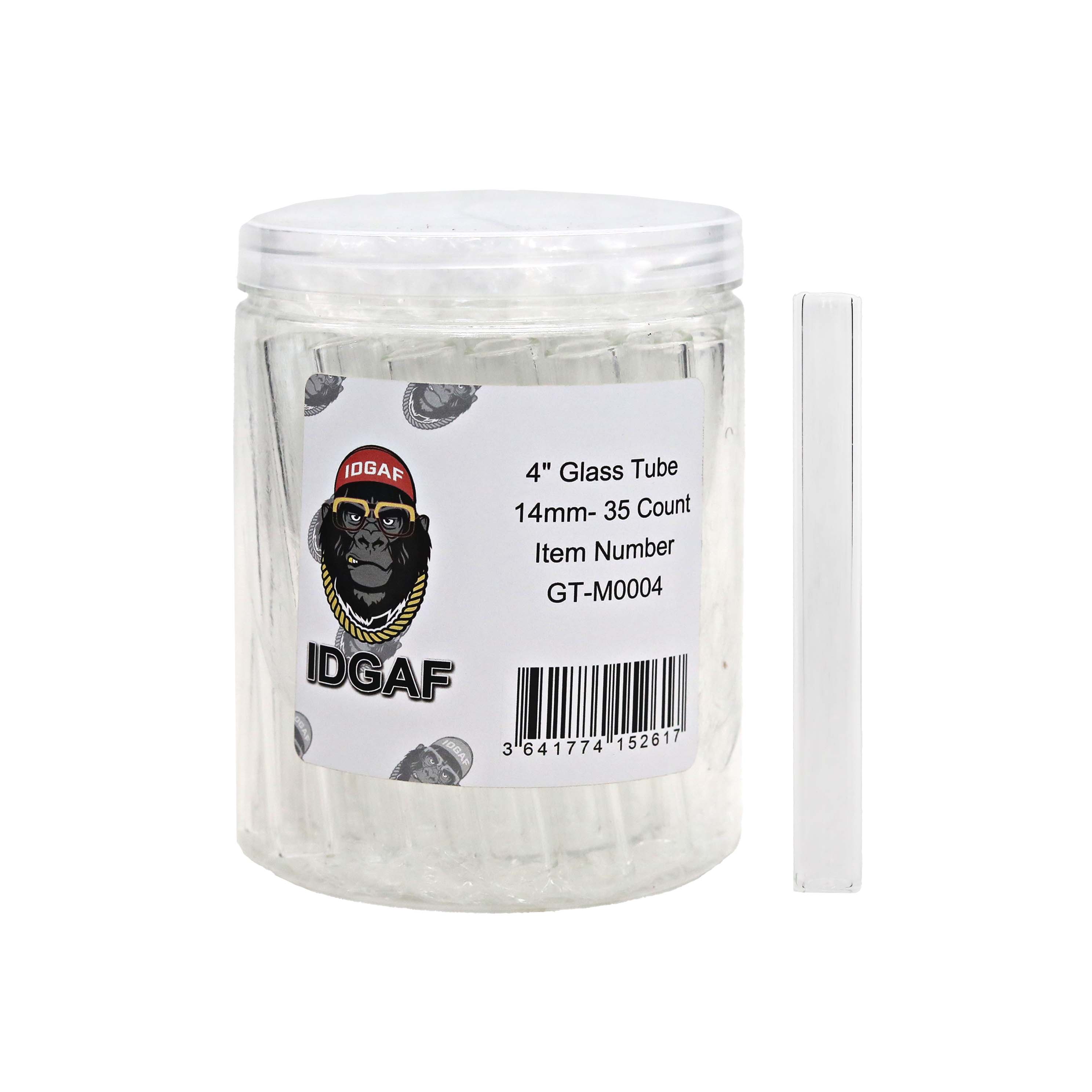 IDGAF Clear Glass Tube (GT-M0004) | 14mm | 4 inch | 35 Count Display product image