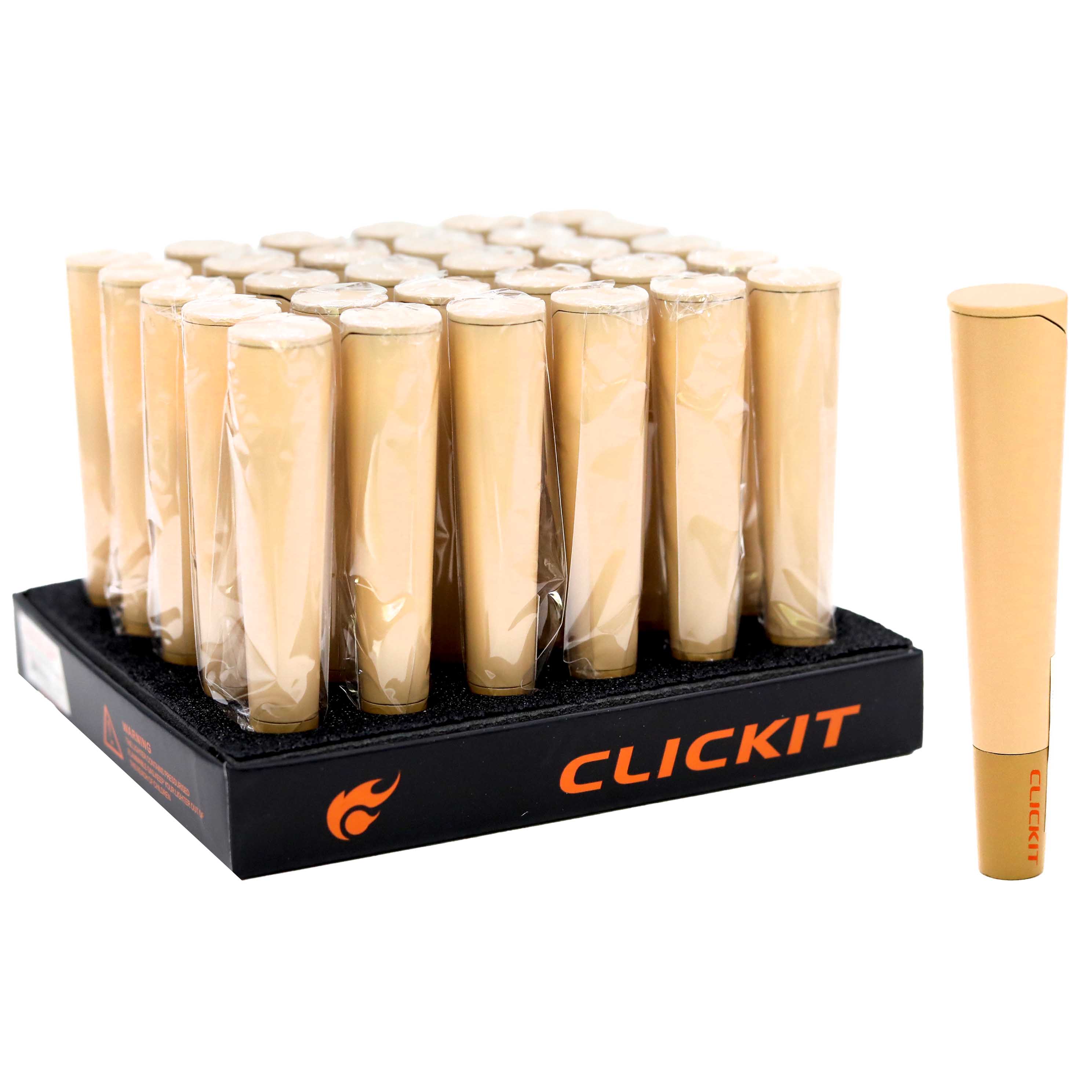 Clickit Large Cigrette Pre Roll Shaped Flame Lighters (GH-8762) | 30 Count Display product image