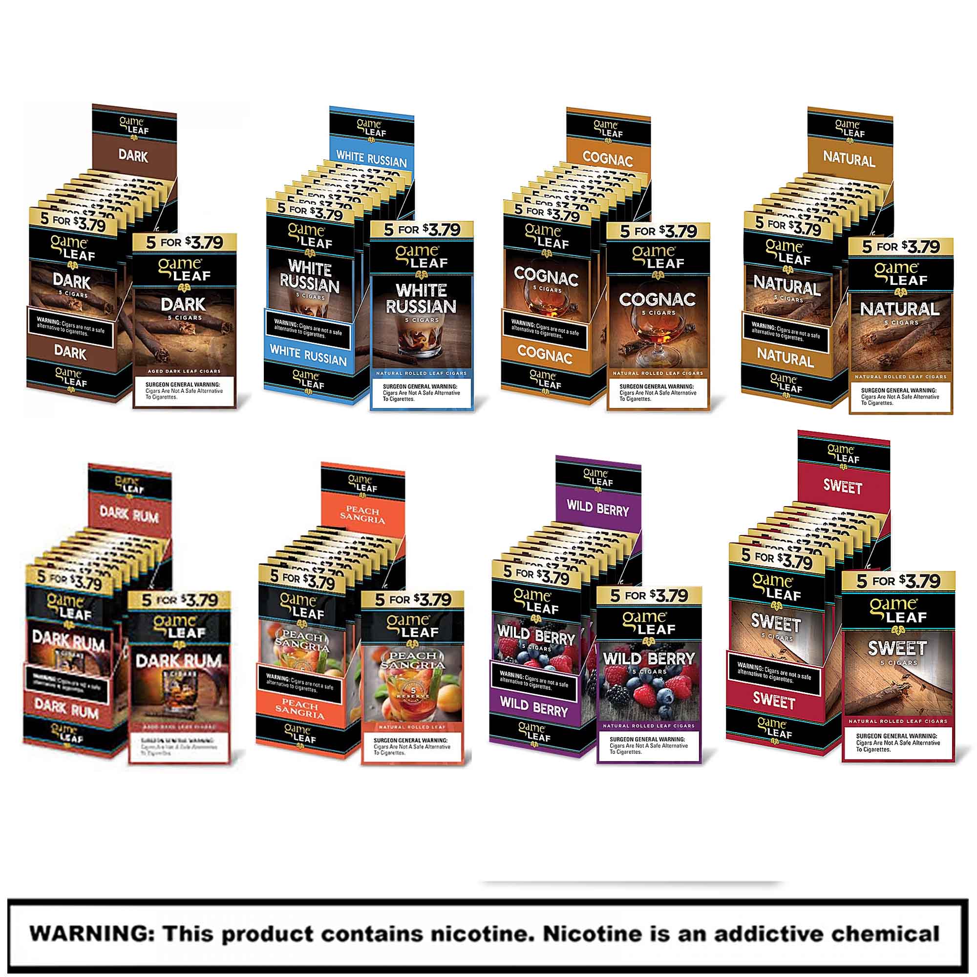 Game Leaf Cigars 5 For $3.79 | 5 Pack | 8 Count Display product image