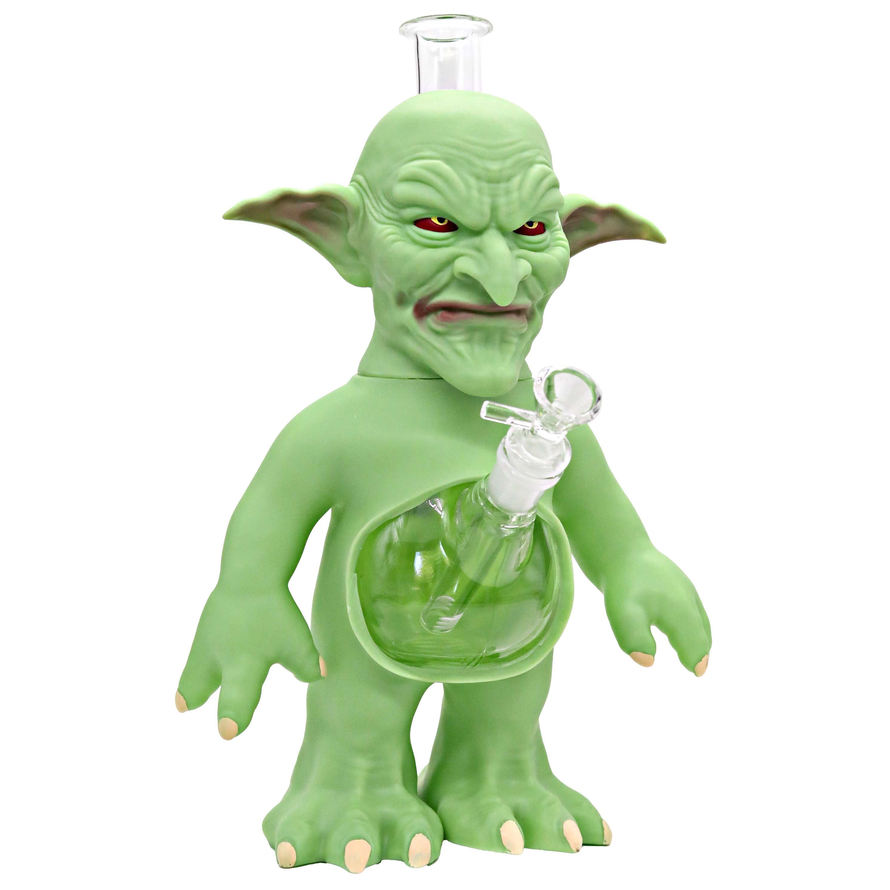 Silicone With Glass Full Body Goblin Waterpipe (H393) | 11 inch | Assorted Colors product image