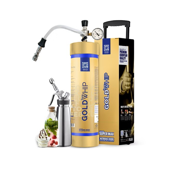 Gold Whip XL Nitrous Oxide Catering Gas Tanks (Gold Edition Maxi ) | 4000 Grams | 1 Count Display product image