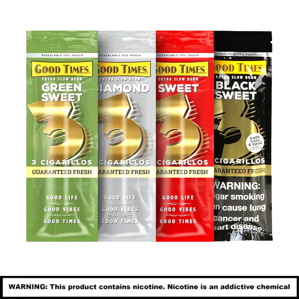 Good Times Foil Pouch Cigars | 3 Pack | 15 Count Display product image