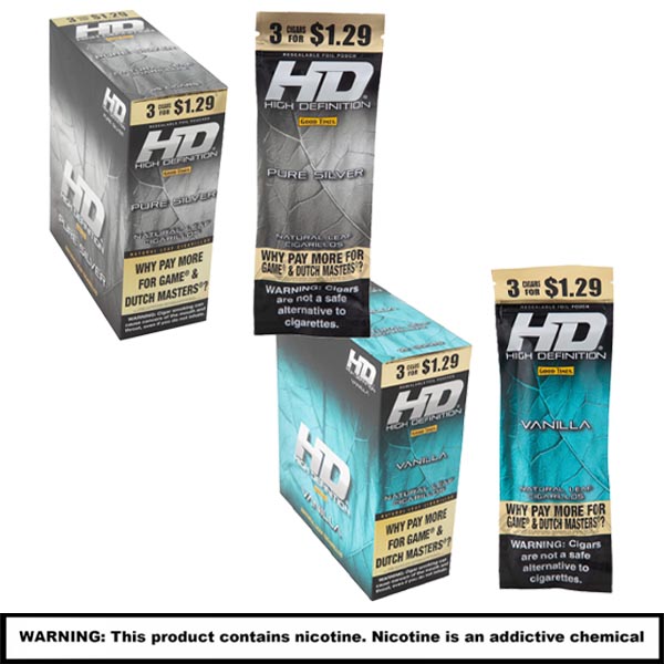 HD (High Defination) Natural Leaf Cigars (3 For $1.29) | 3 Pack | 15 Count Display product image