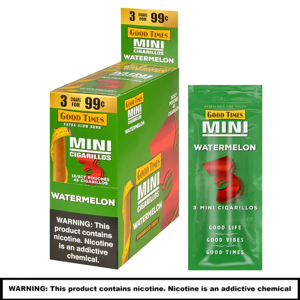 Good Times Cigars | Mini | 3 Pack | 15 Count Display | Watermelon product image