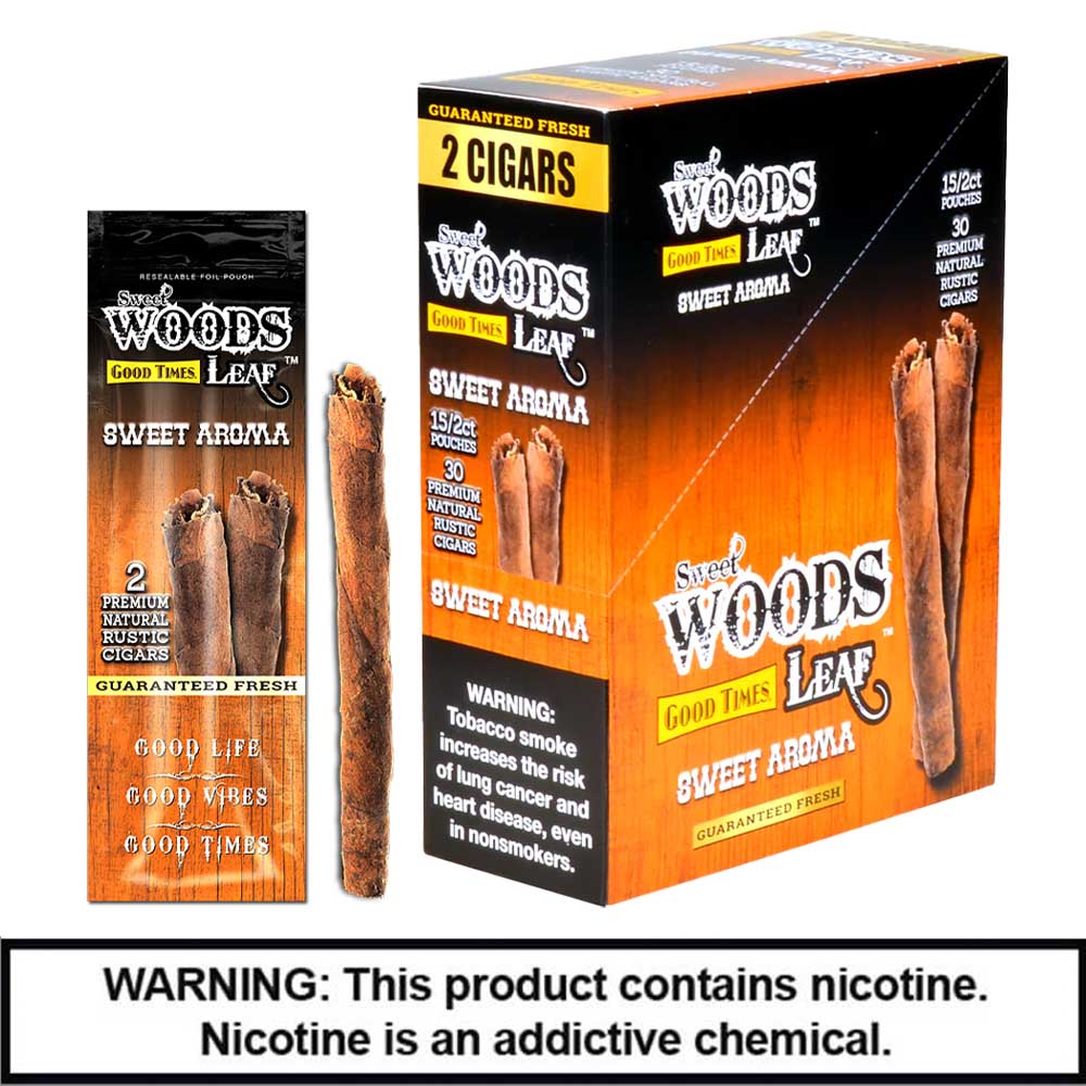 Good Times Sweet Woods Leaf Cigars (2 For $1.39) | 2 Pack | 15 Count Display product image