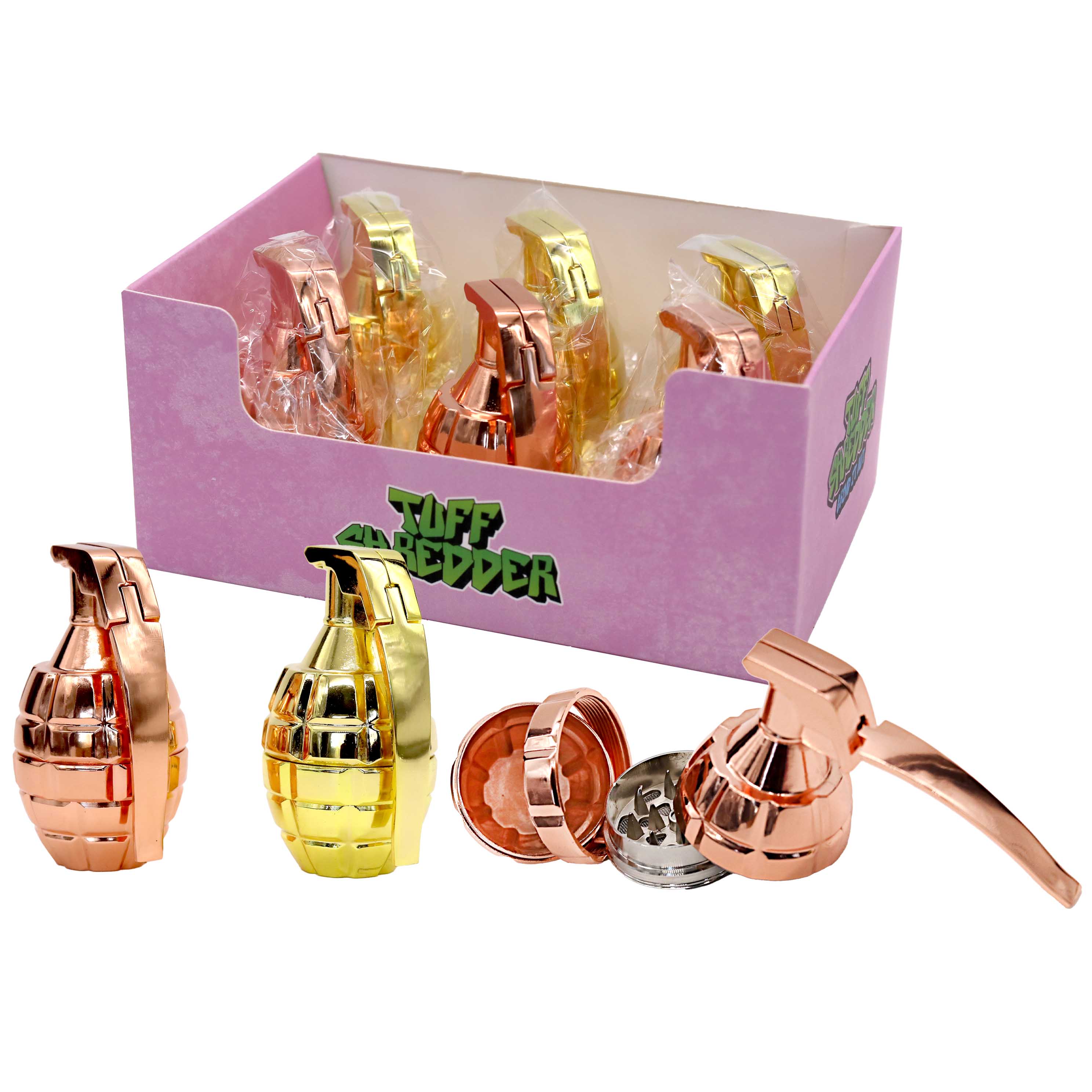 Grenade Metallic Tuff Shredder 4 Part Grinder (TS1025) | Assorted Colors product image