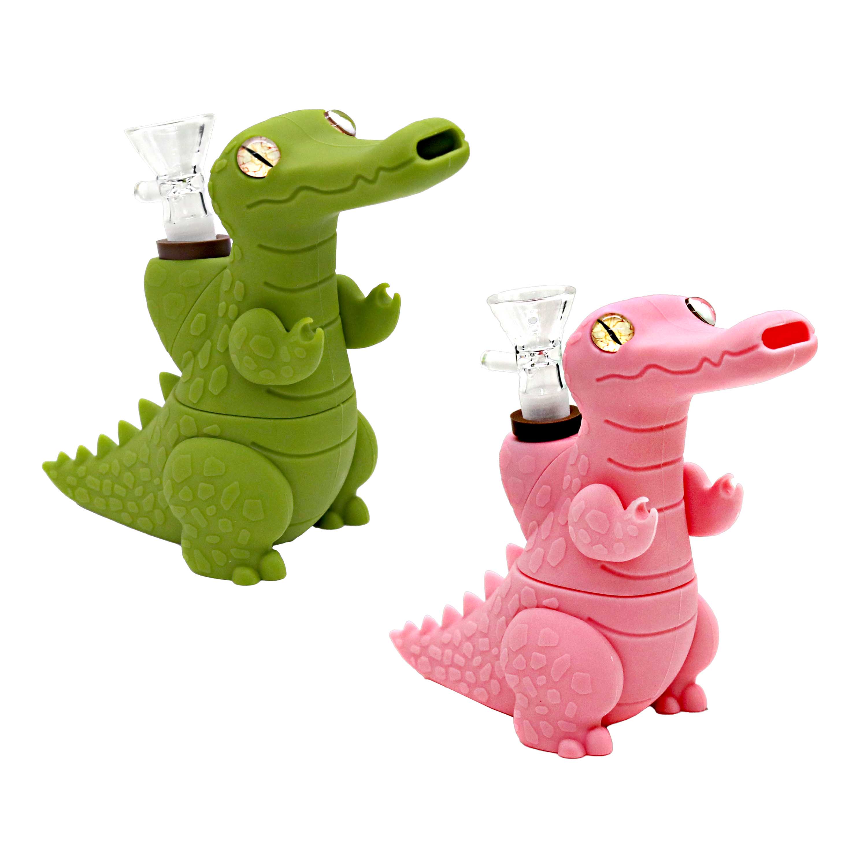 Crocodile Silicone Waterpipe (H252) | 6 inch | Assorted Colors product image