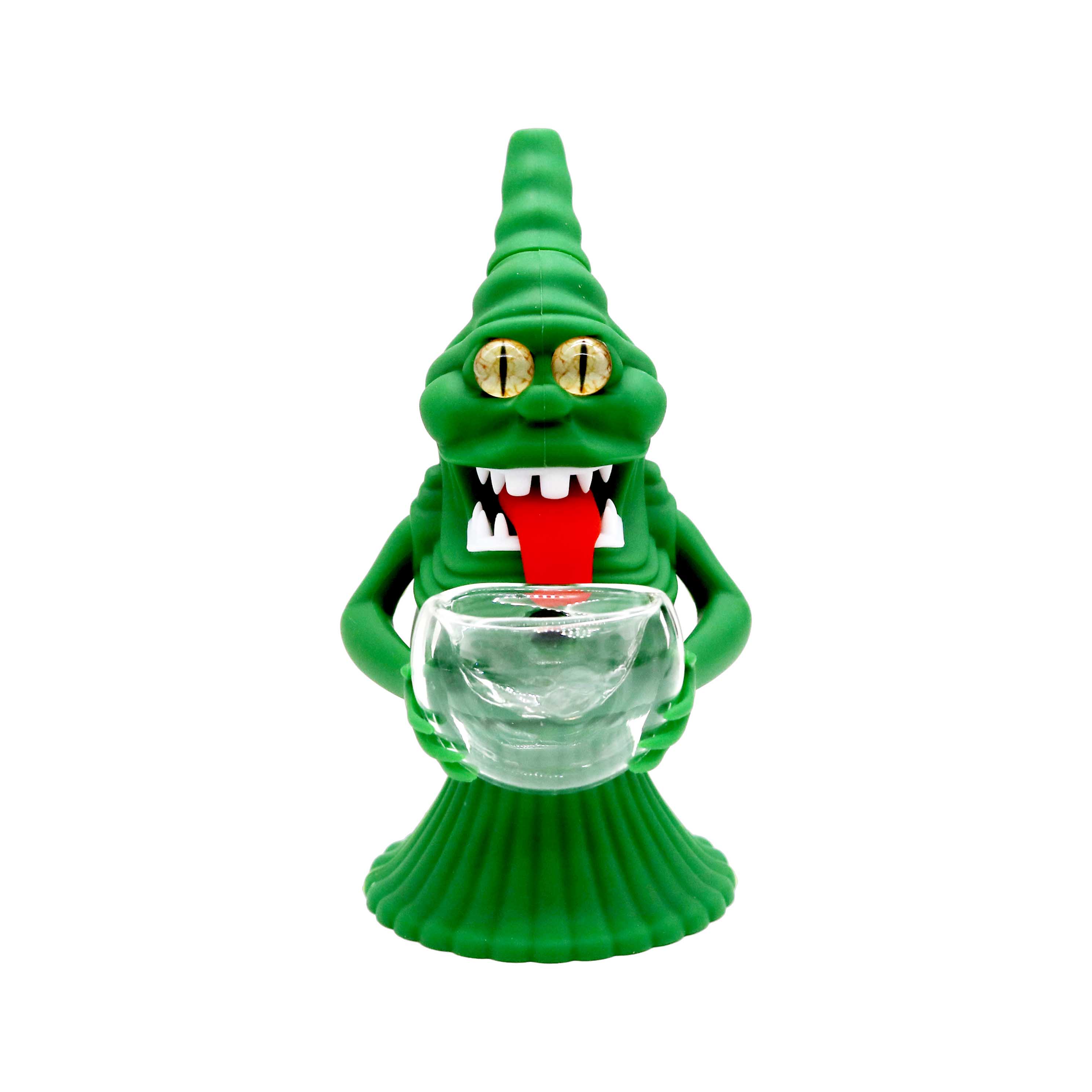 Green Faced Monster Smoke Silicone Waterpipe (H258) | 7 inch | Assorted Colors product image