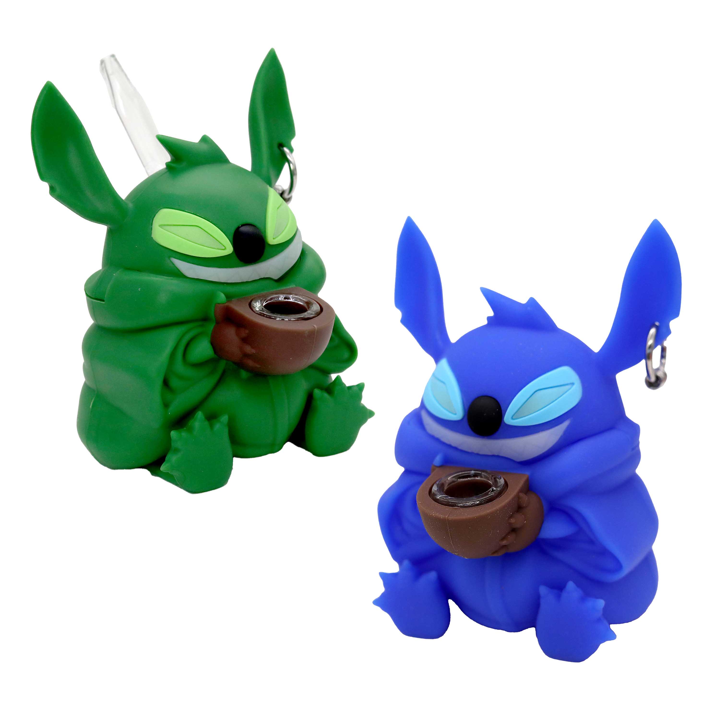 Stitch Silicone Waterpipe (H266) | 5 inch | Assorted Colors product image