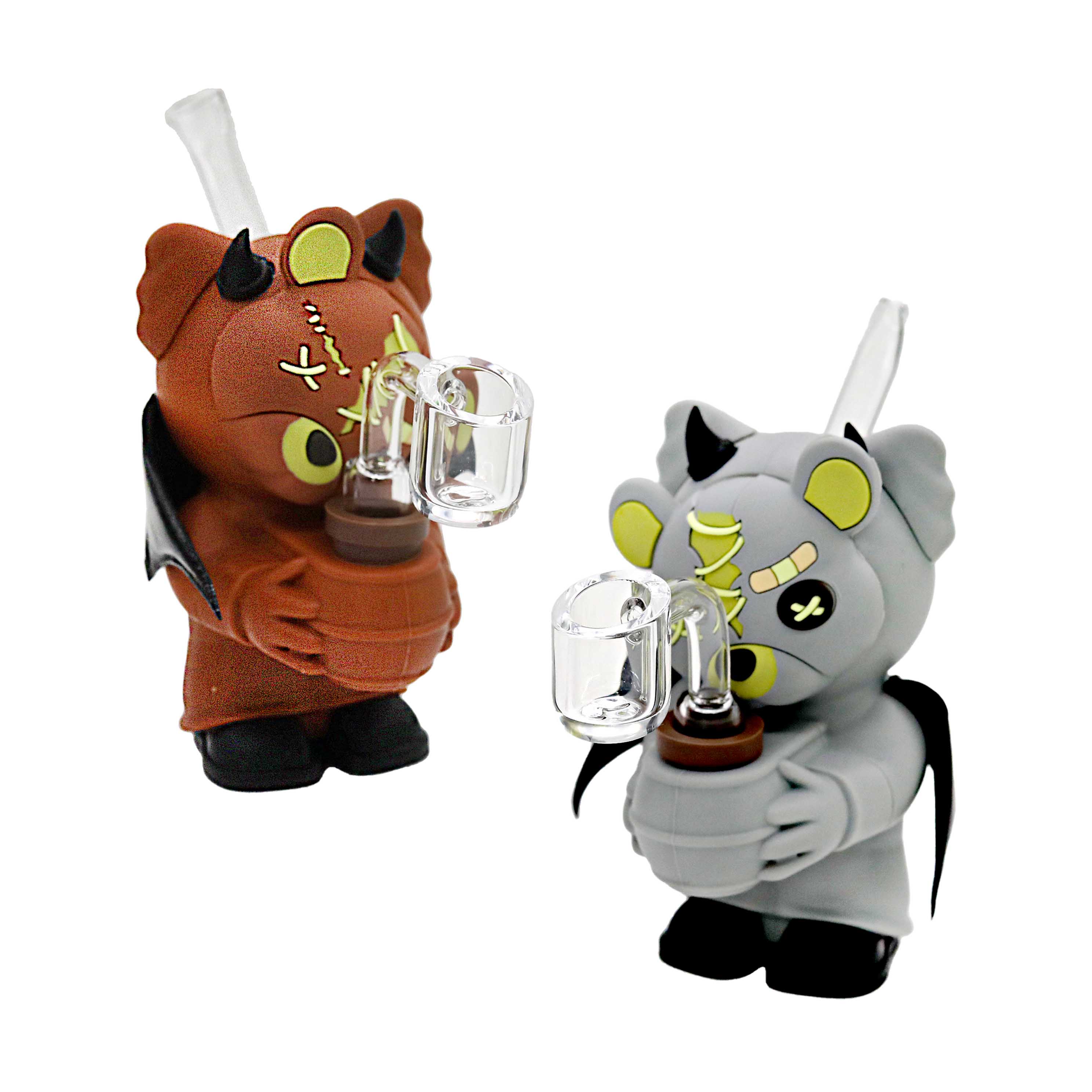 Scar Face Bear Silicone Waterpipe (H329) | 5 inch | Assorted Colors product image