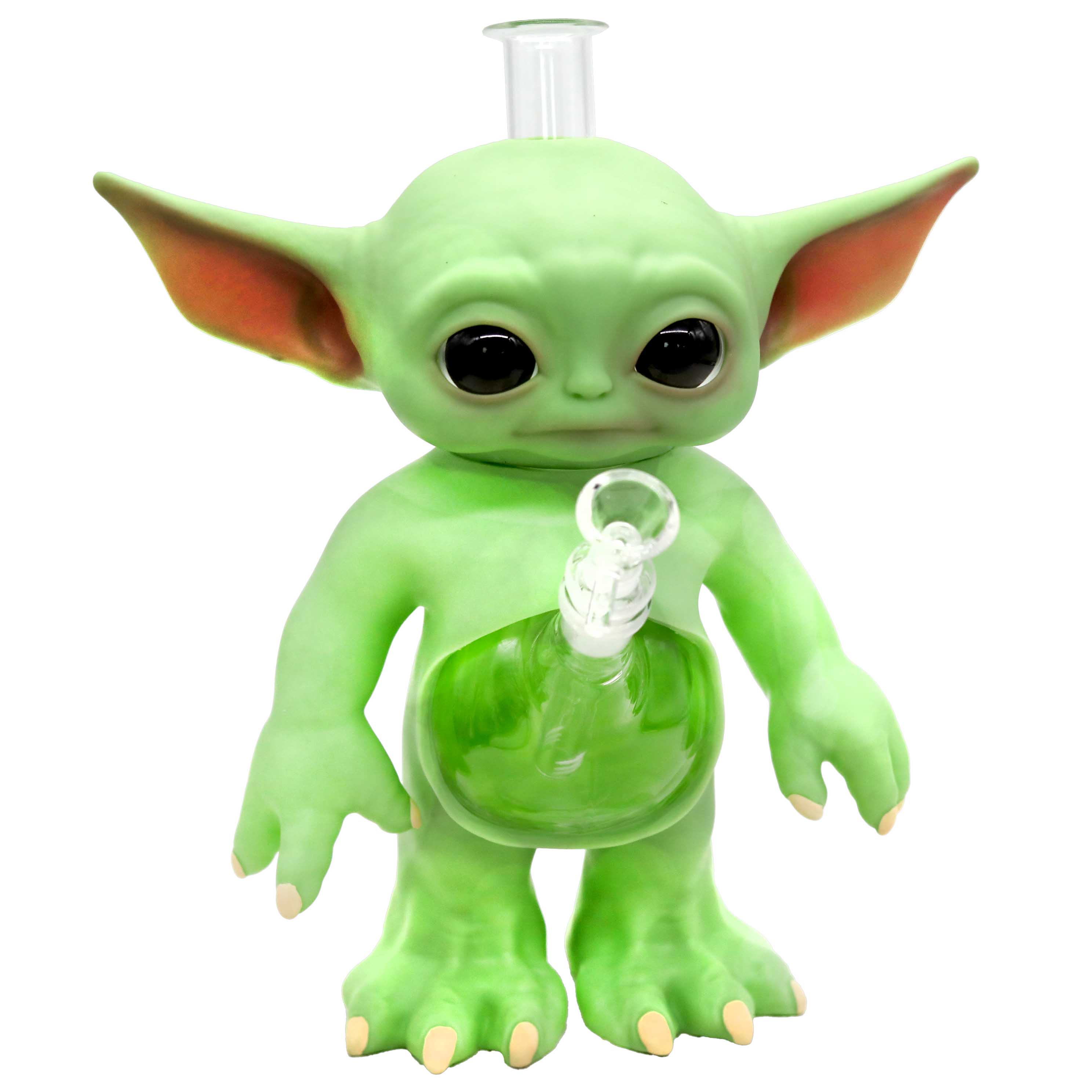 Full Body Baby Yoda Silicone Waterpipe (WPY353) | 14 inch | Assorted Colors product image