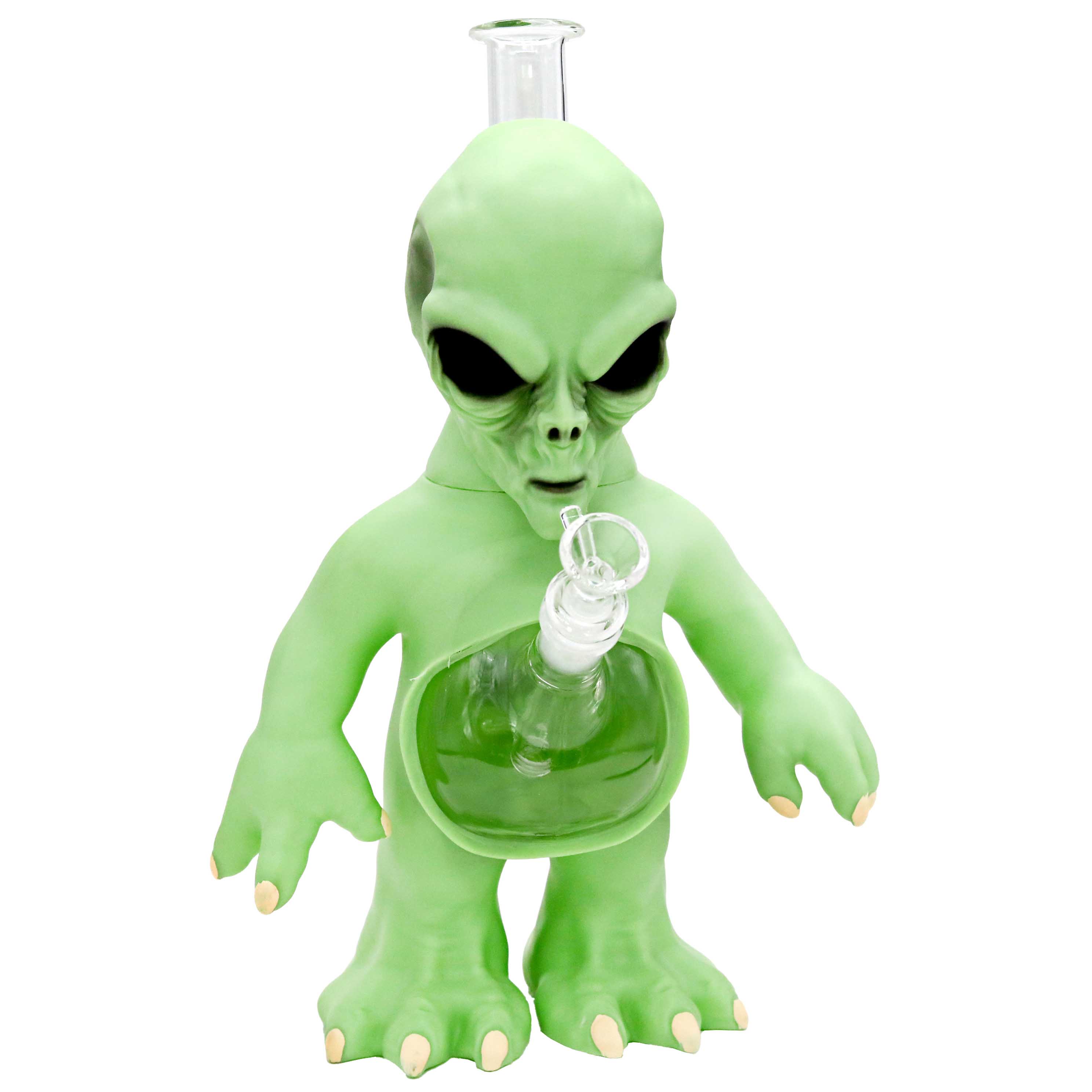 Vinyl Alien Silicone Waterpipe (H403) | 13 inch | Assorted Colors product image