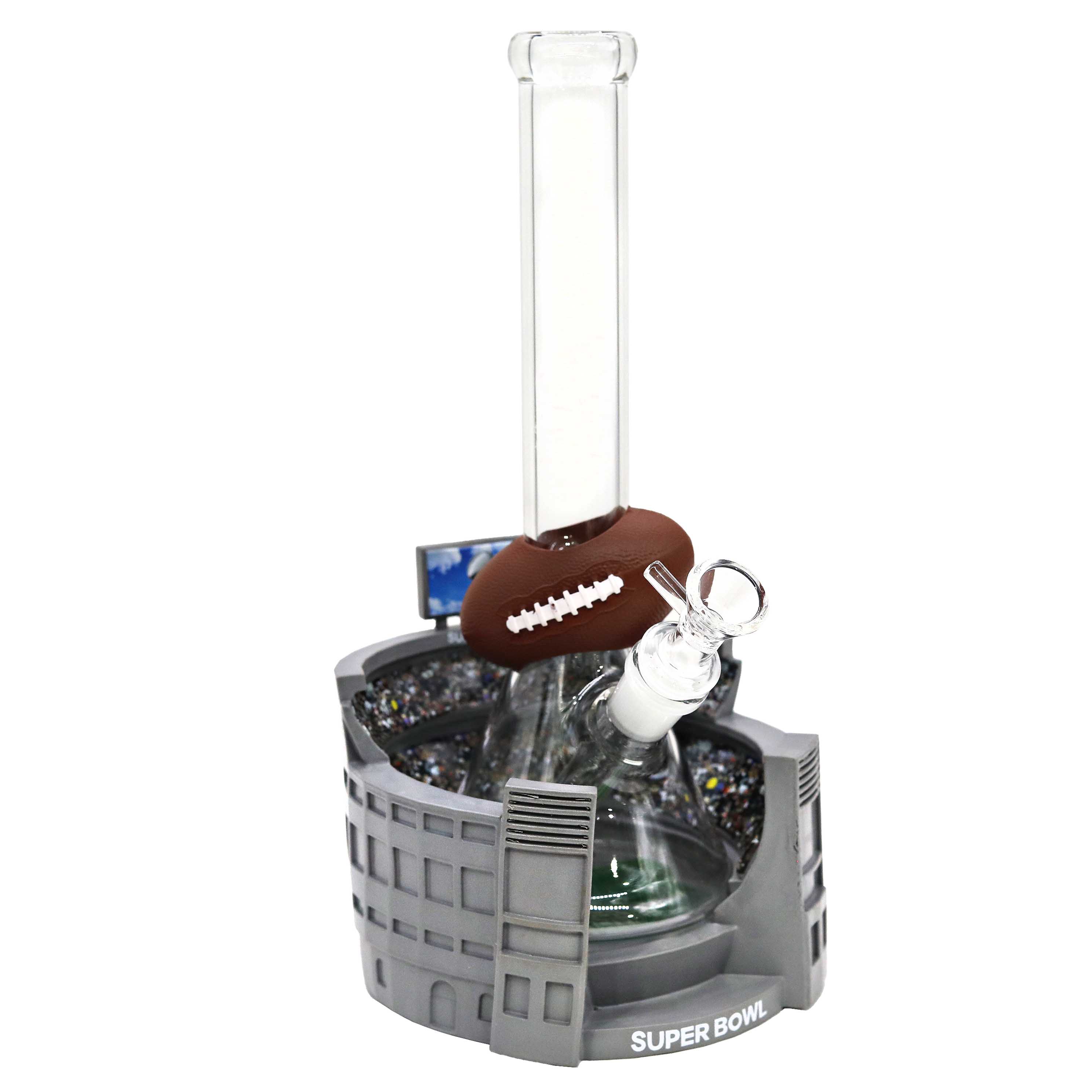 Super Bowl Rugby Field Silicone Waterpipe (H494) | 11.2 inches | Assorted Colors product image