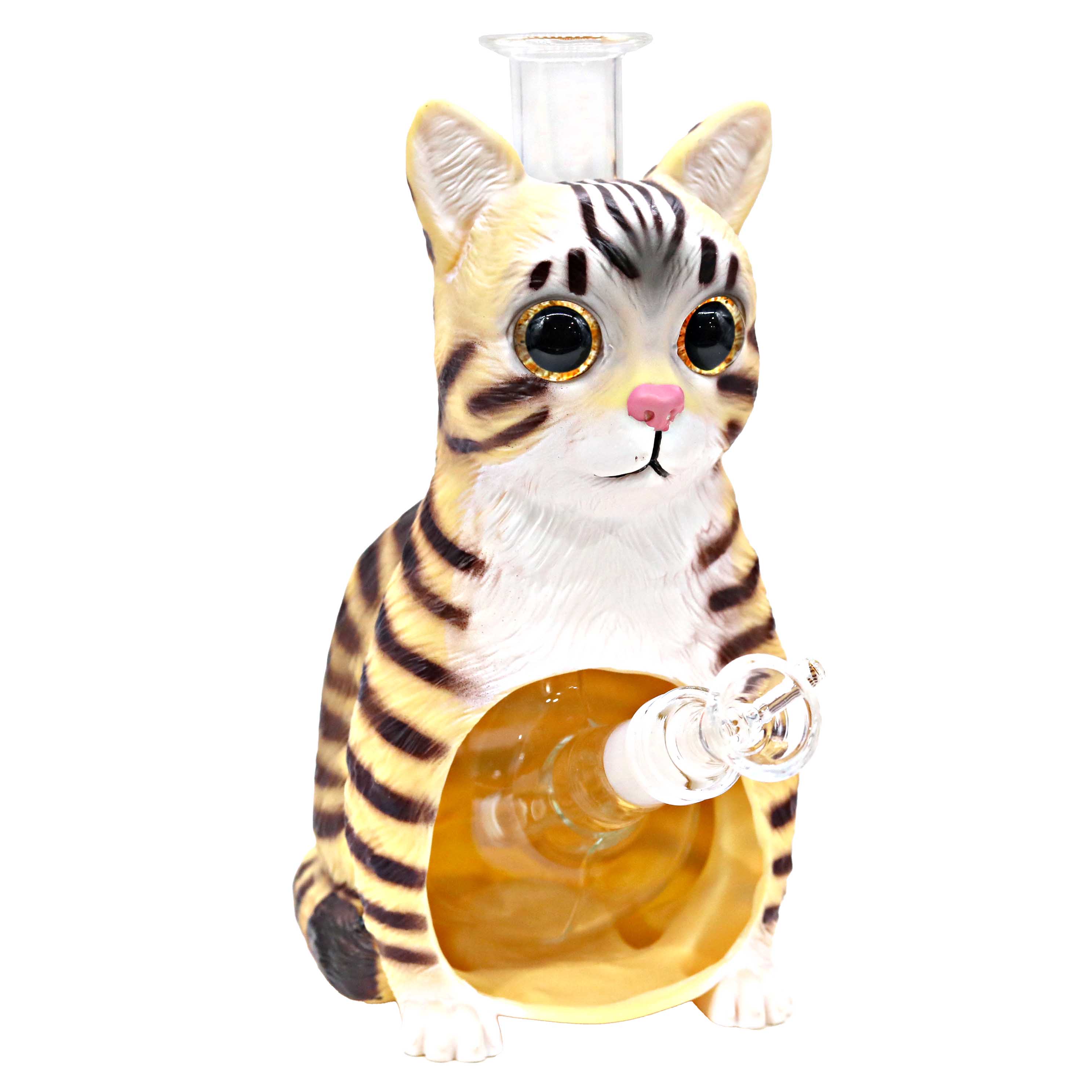 Tabby Cat Silicone Waterpipe (H497) | 8.8 inches product image