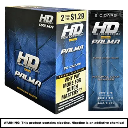 HD (High Defination) Palma Natural Leaf Cigars (2 For $1.29) | 2 Pack | 20 Count Display product image