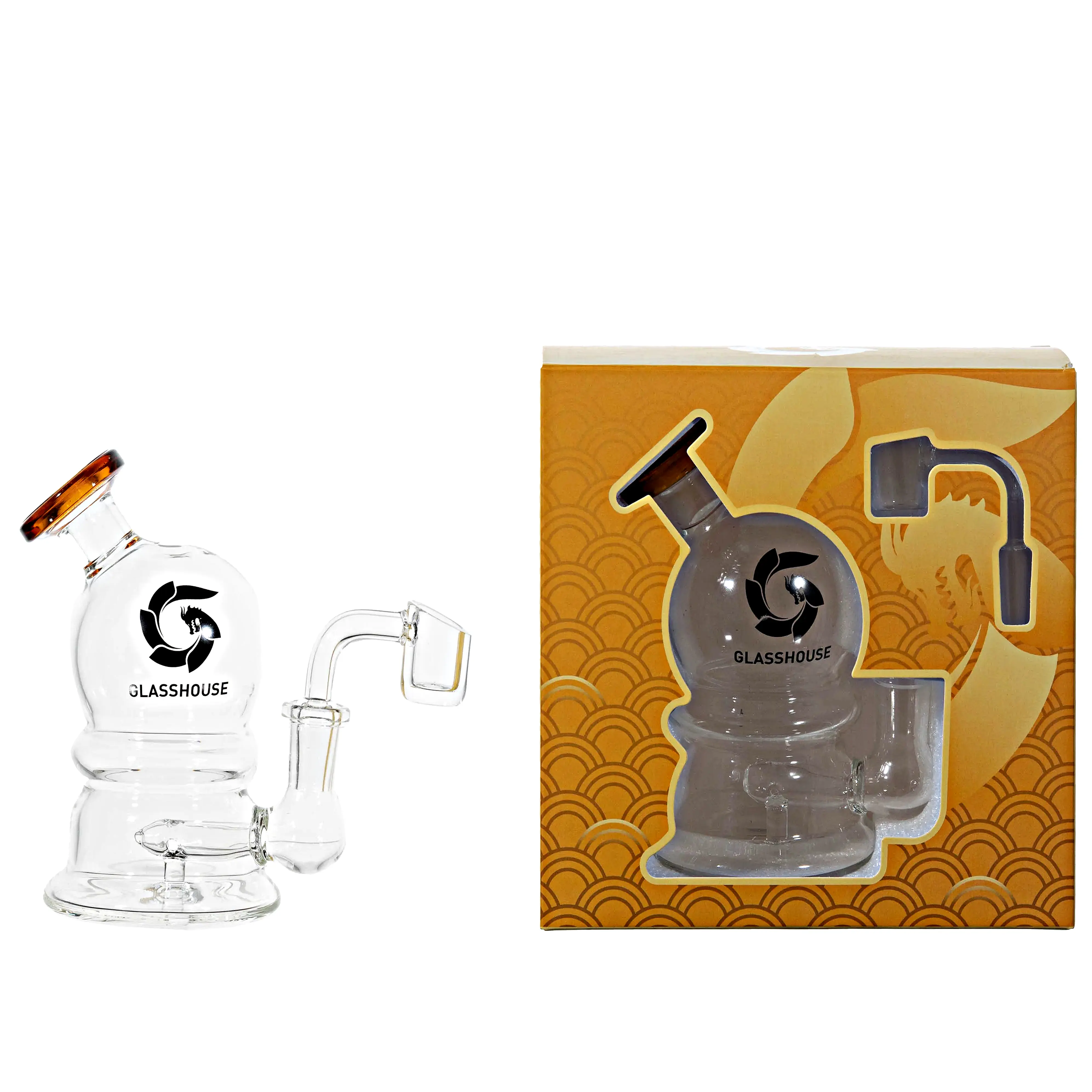Glass House Hanger Banger Ball Shaped Beaker Waterpipe (HHP-057) | 7 inch product image