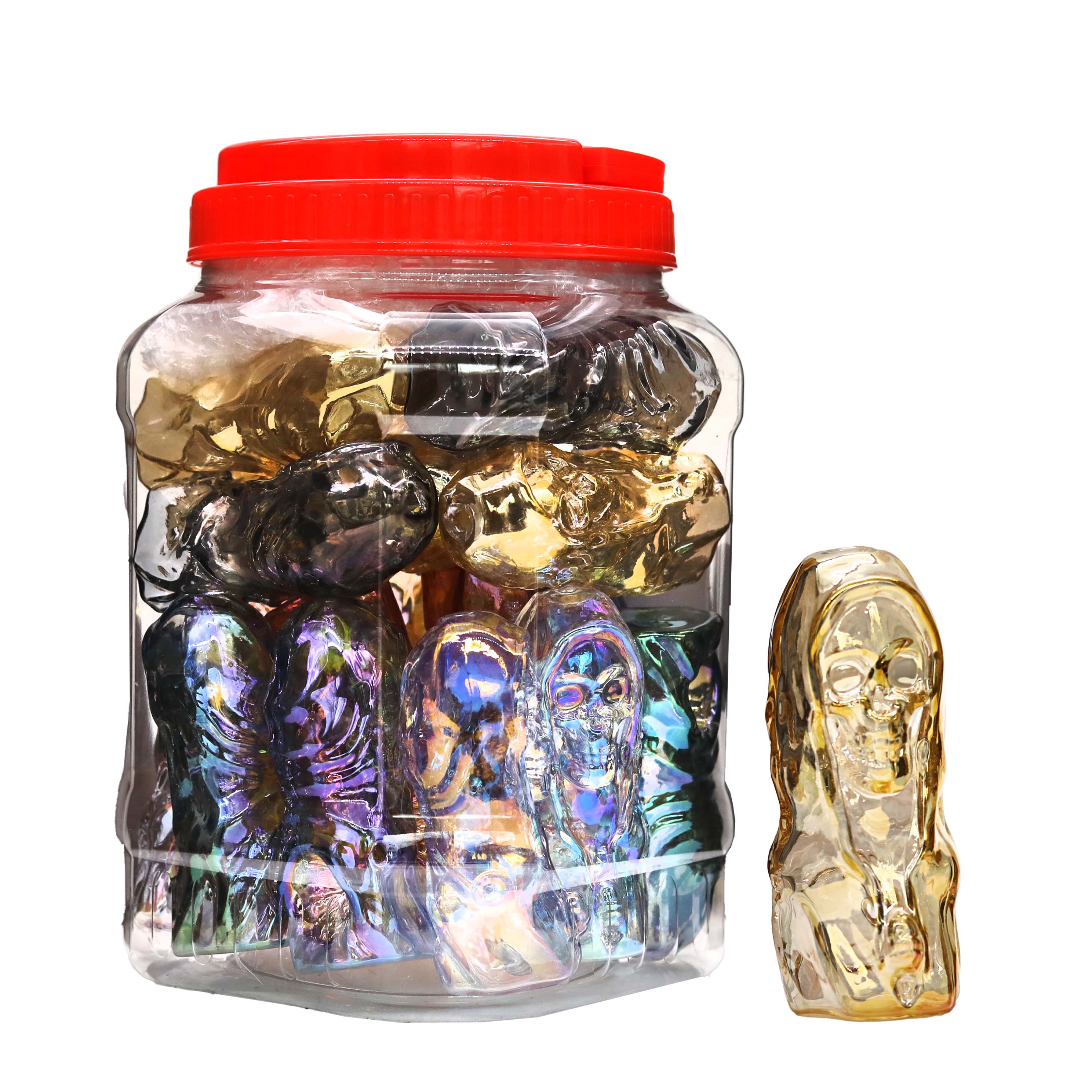 Gold Fumed Skeleton Handpipe (HP9102) | 5 inch | 20 Count Display product image