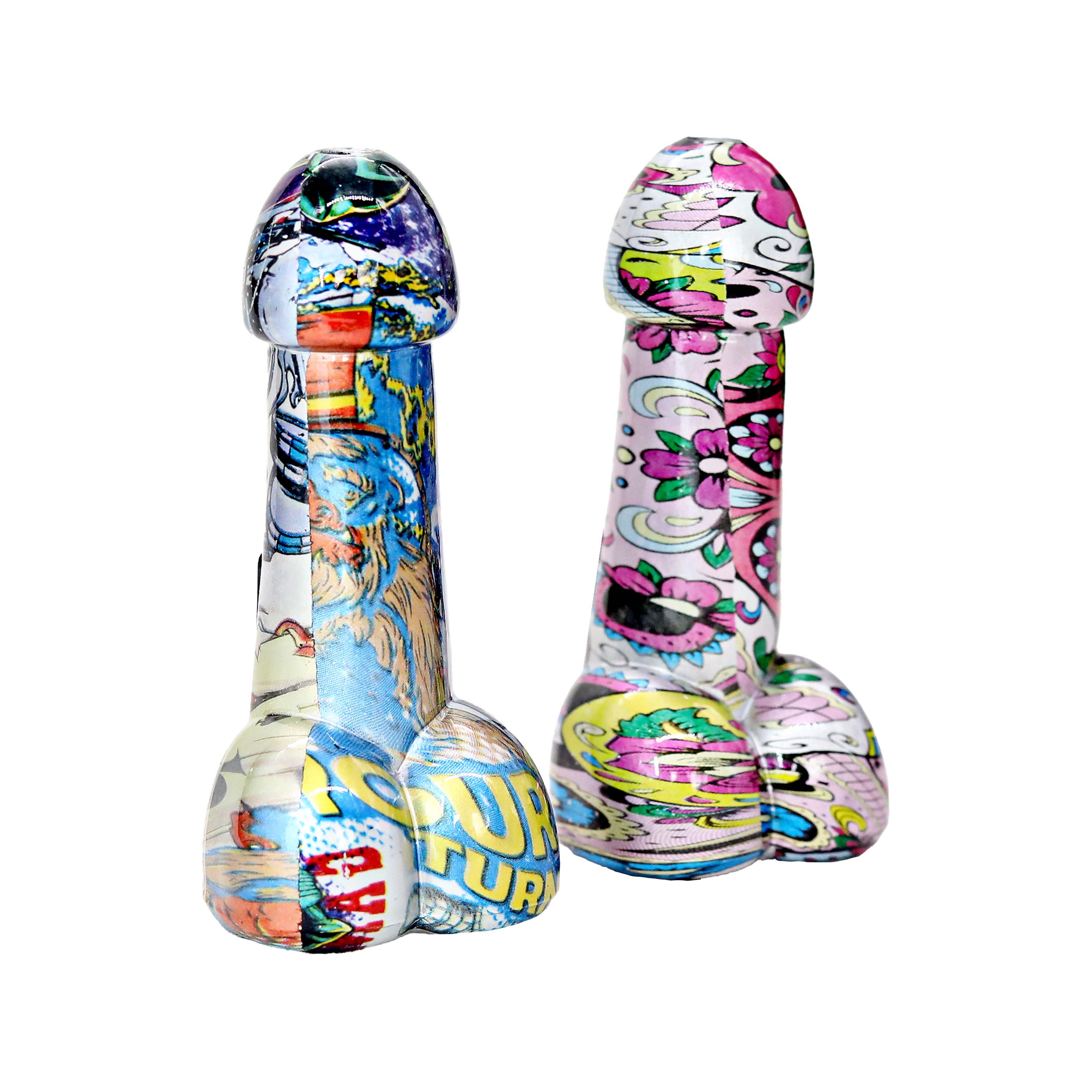 Mixed Designs Penis Waterpipe (HP0533) | 5 inch | Assorted Colors product image