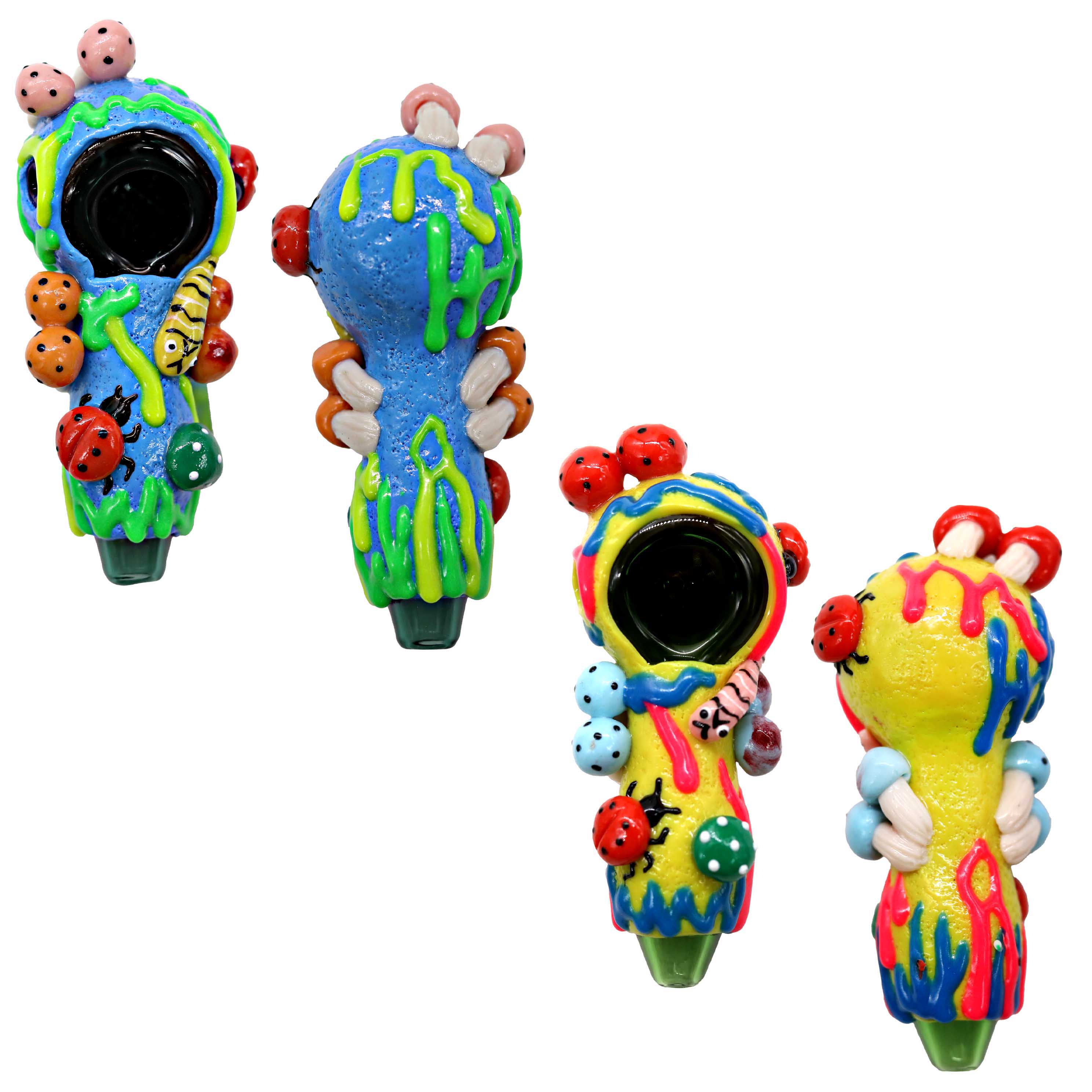 Hipster Hand Painted Psychedelic Bug Colony Spoon Handpipe (HP057) | 4 inch | Assorted Colors product image