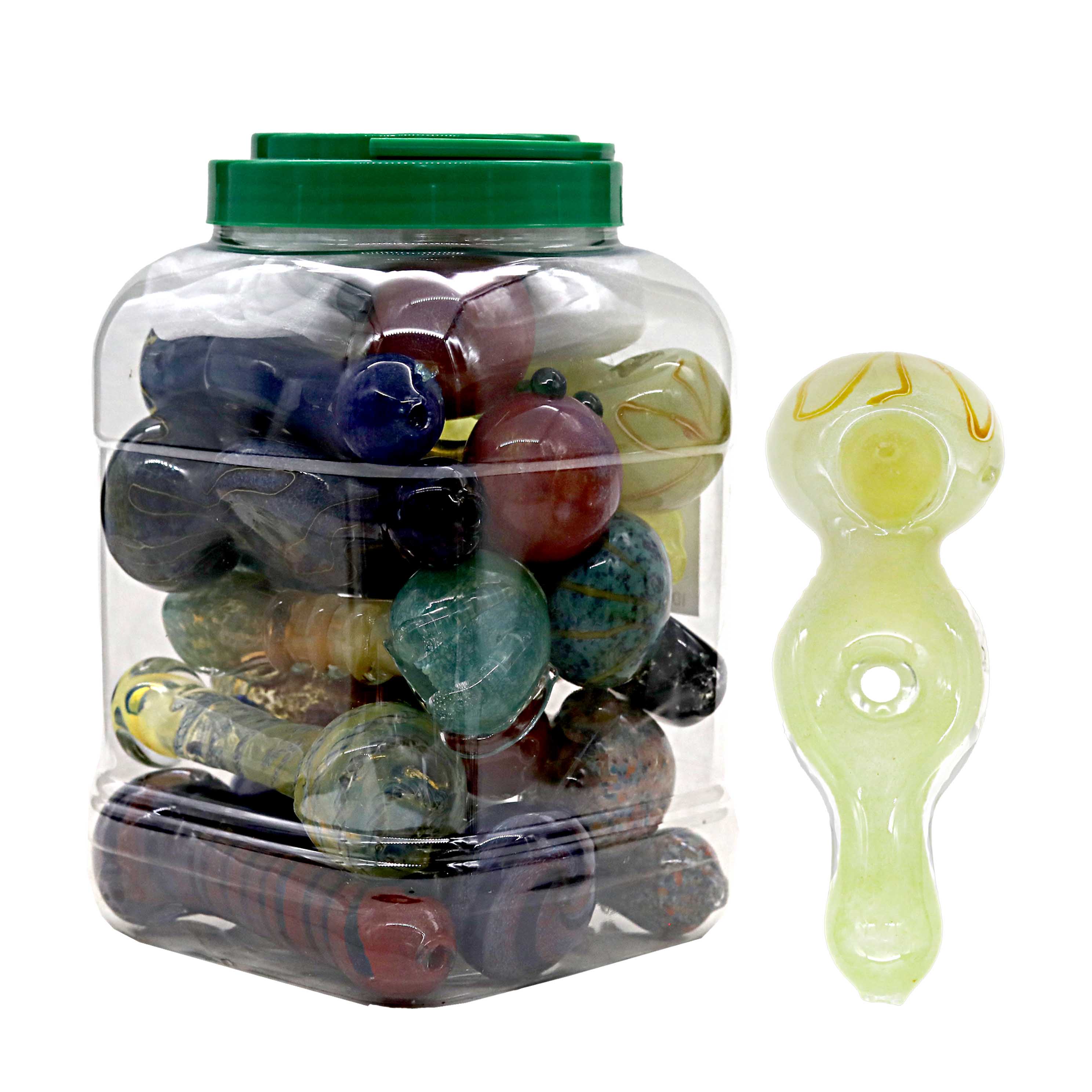 Mix Colors Fancy Heavy Handpipe (HP111-AK/DG) | 5 inch | 15 Count Display product image