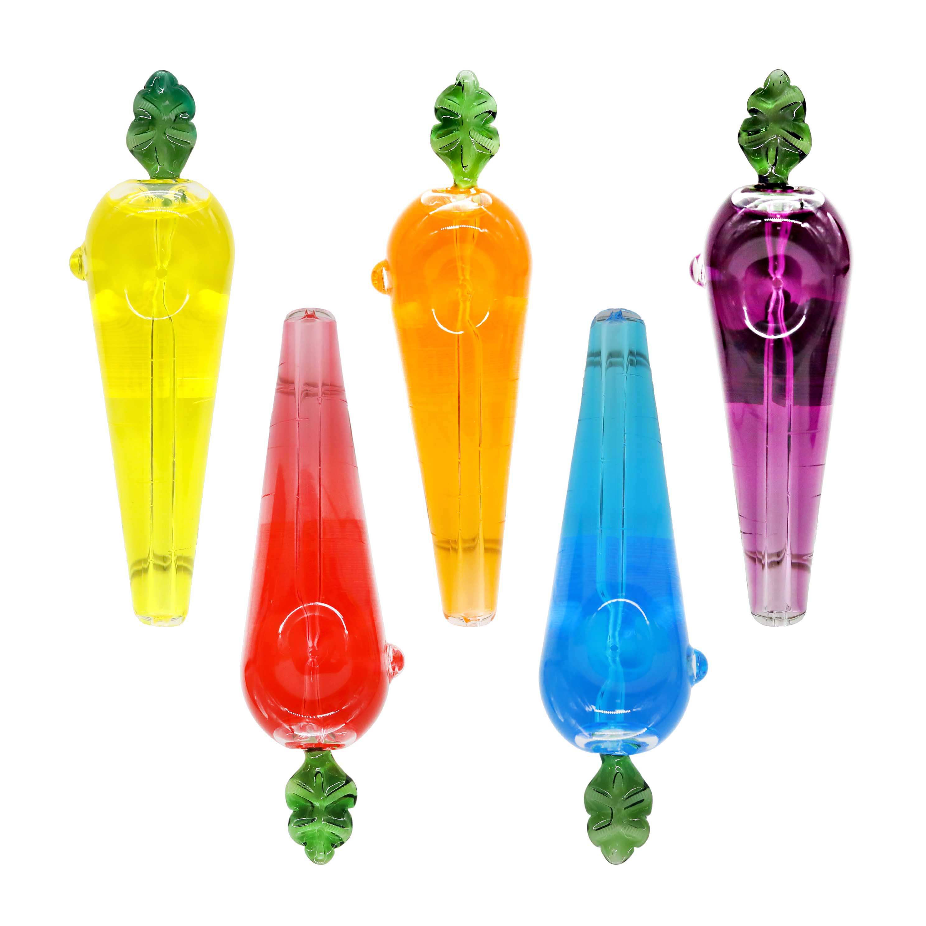 Designer Glycerine Filled Carrot Handpipe (HP1111) | 5 inch | Assorted Colors product image