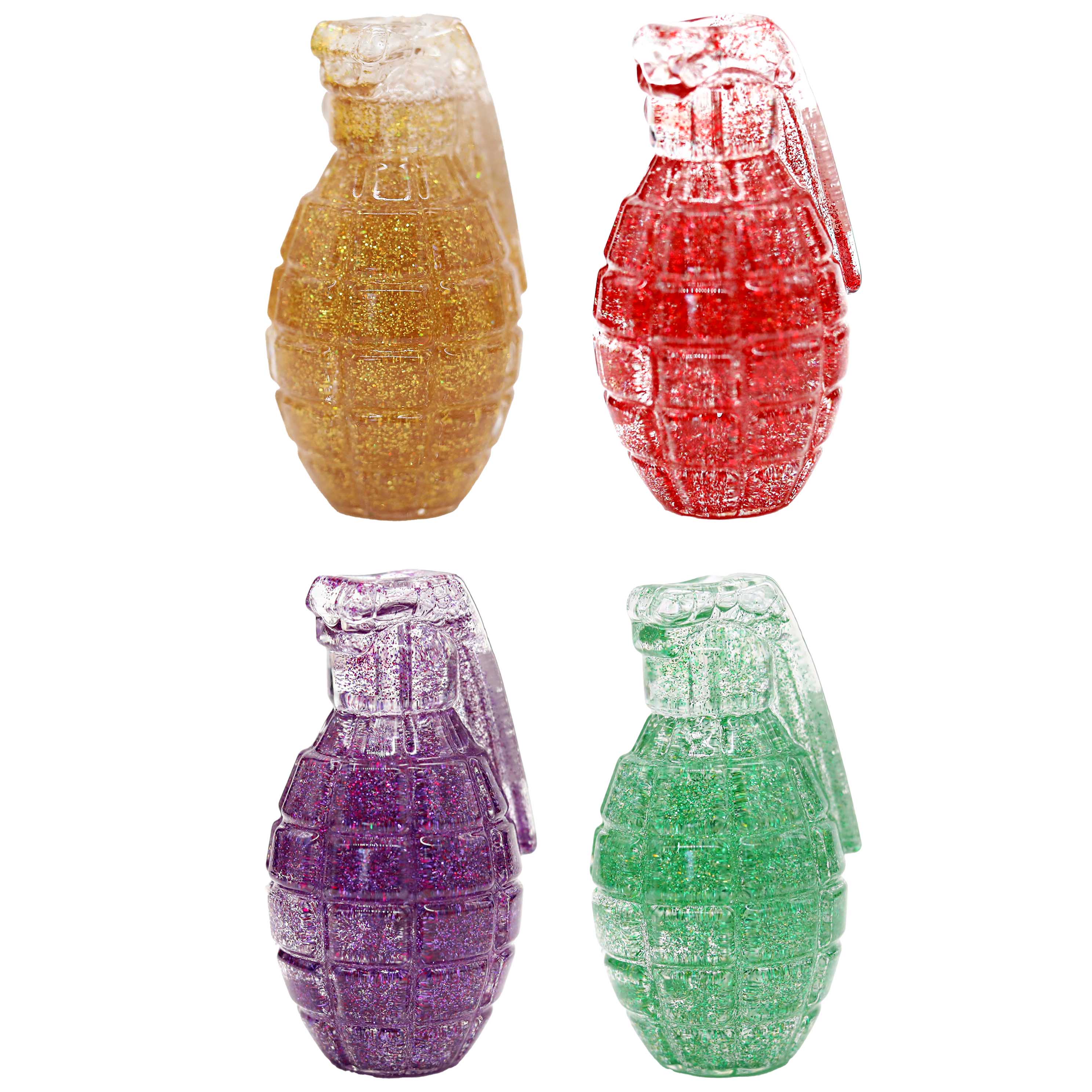 Glycerine Glitter Grenade Handpipe (HP1151) | 4 inch | Assorted Colors product image