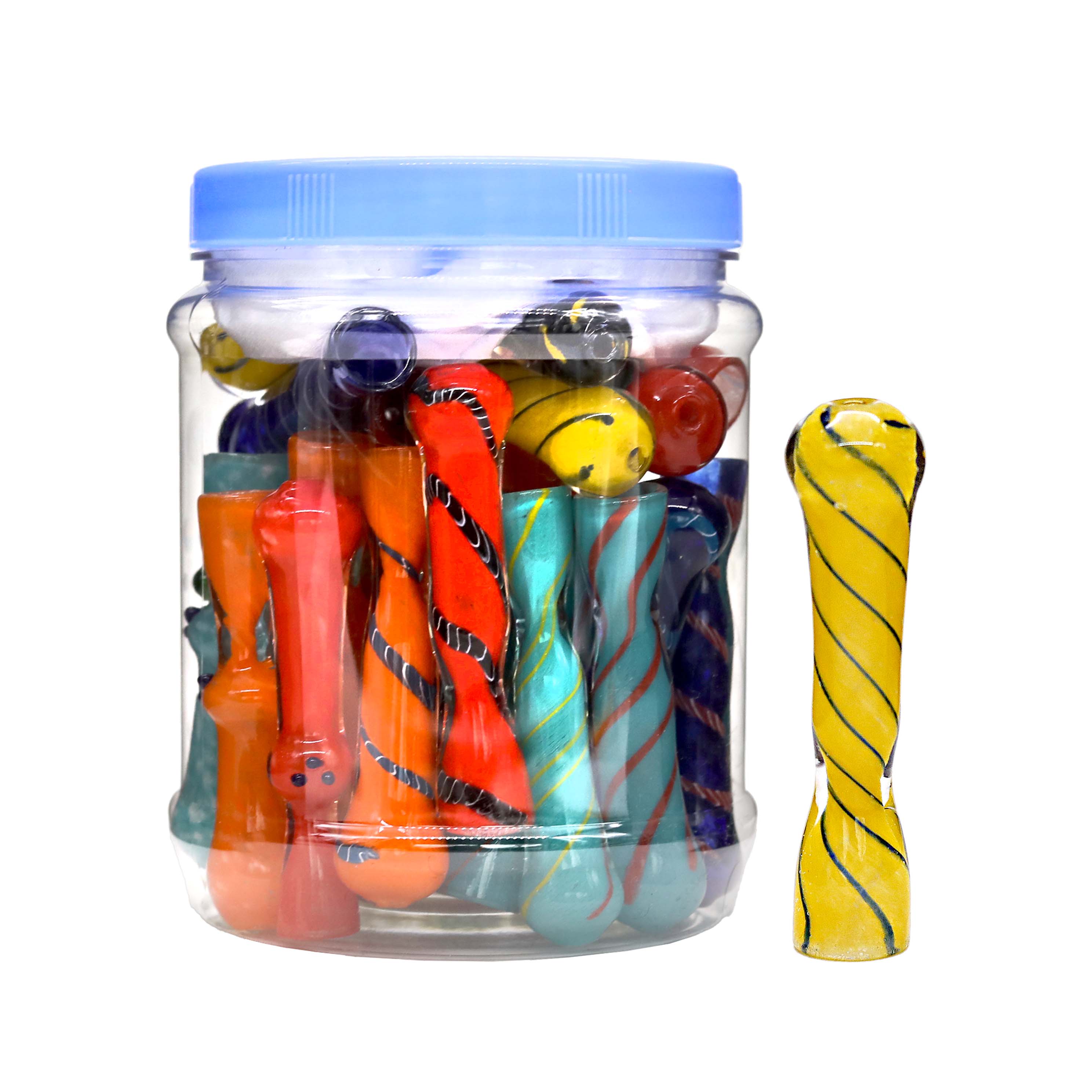One Hitter Fancy Chillum (HP-121) | 3 inch | 35 Count Display product image
