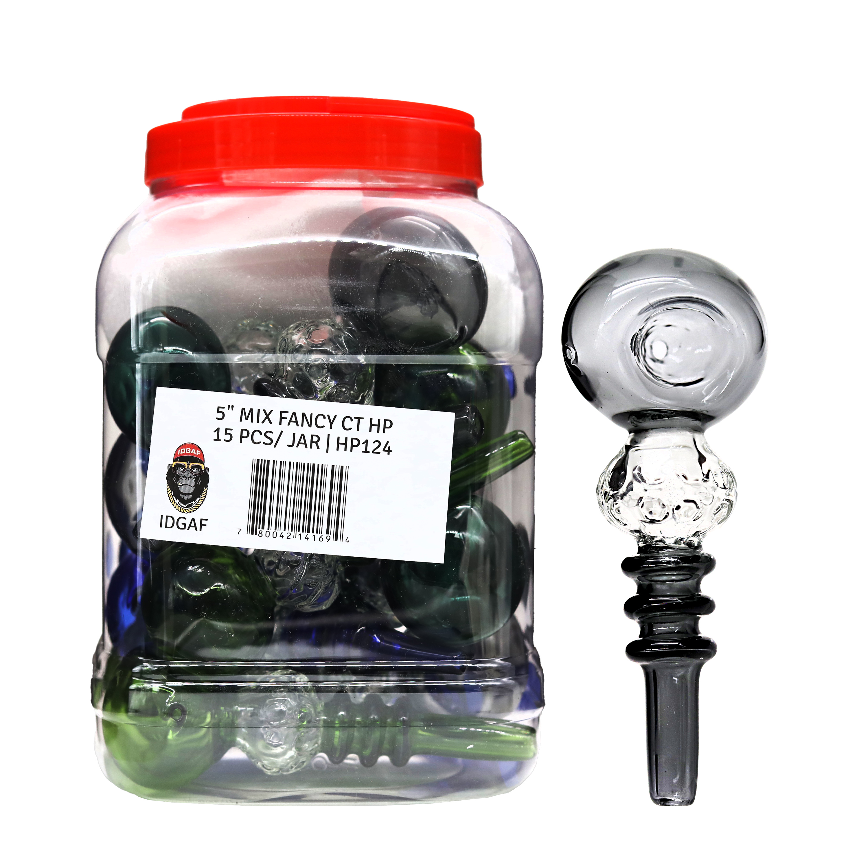  Mix Color Cone Shaped Artwork Handpipe (HP124) | 4 inch | 15 Count Display product image