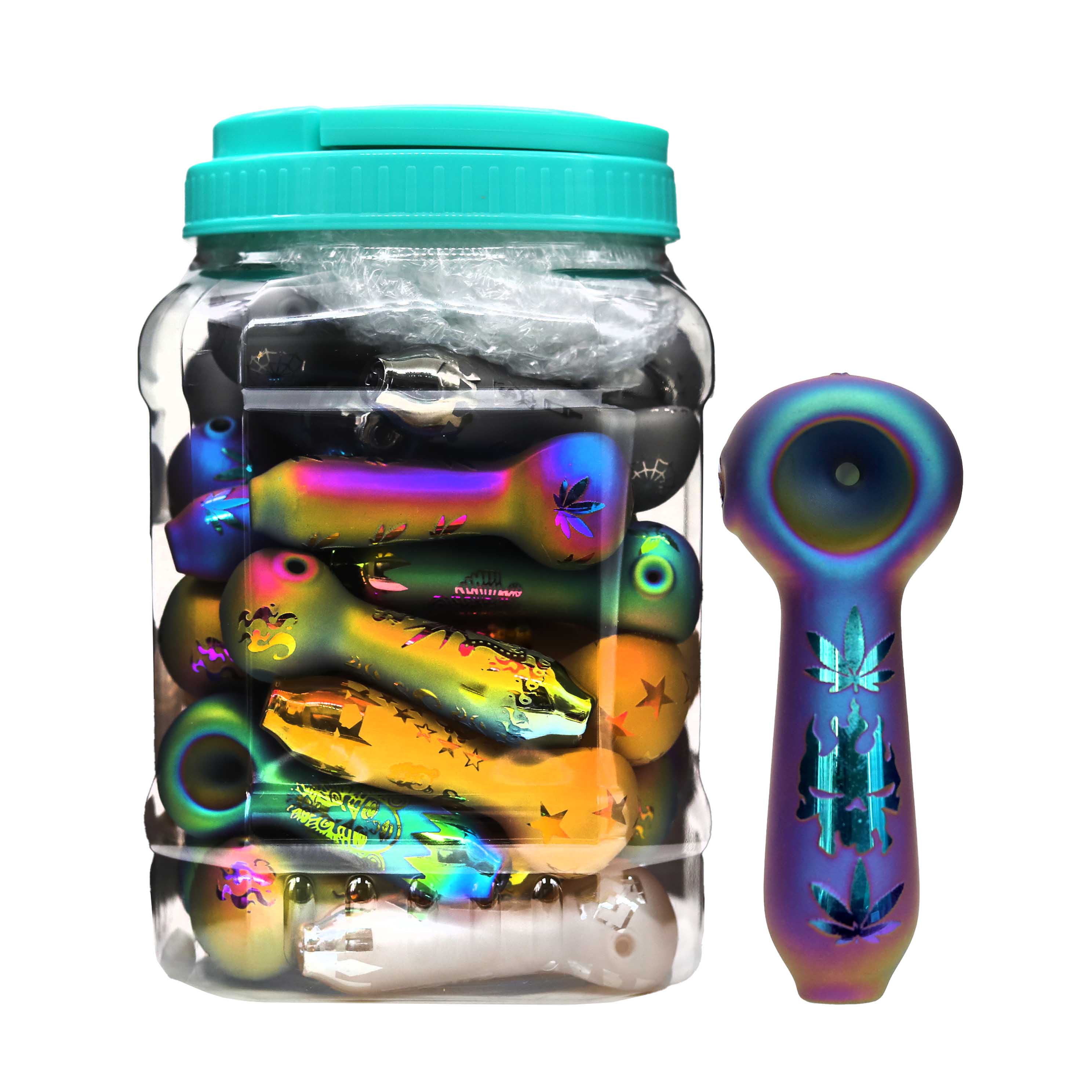 Mix Color Sand Blasted Handpipe (HP8233/HPMJ041) | 4 inch | 35 Count Display product image