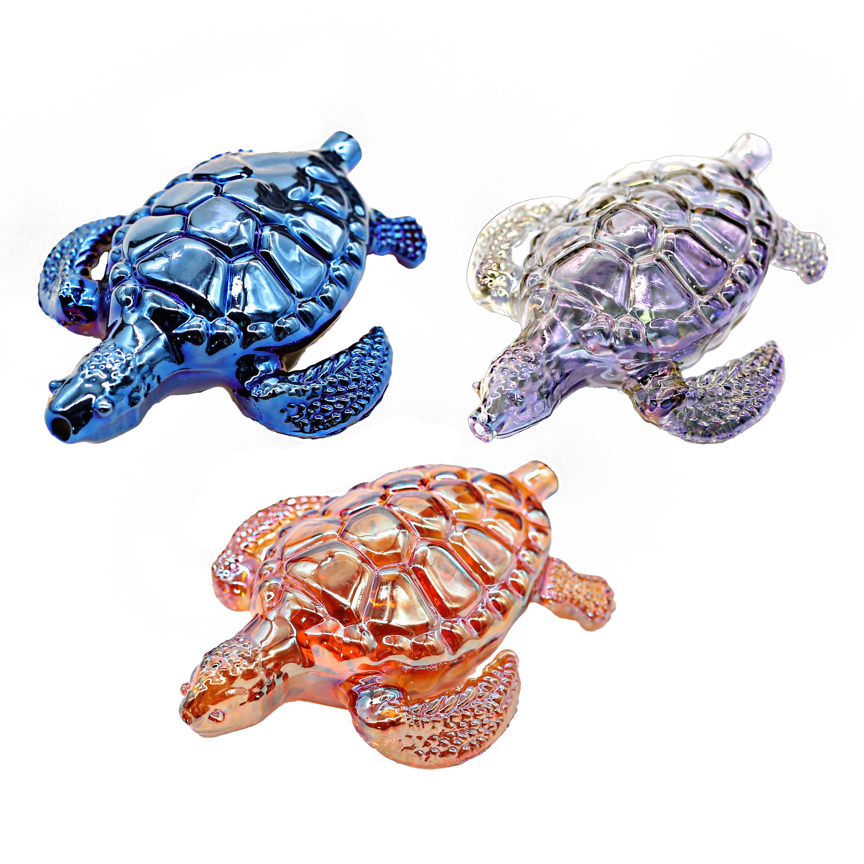 Fancy Gold Fumed Turtle Handpipe (HP9112) | 4 inch | Assorted Colors product image