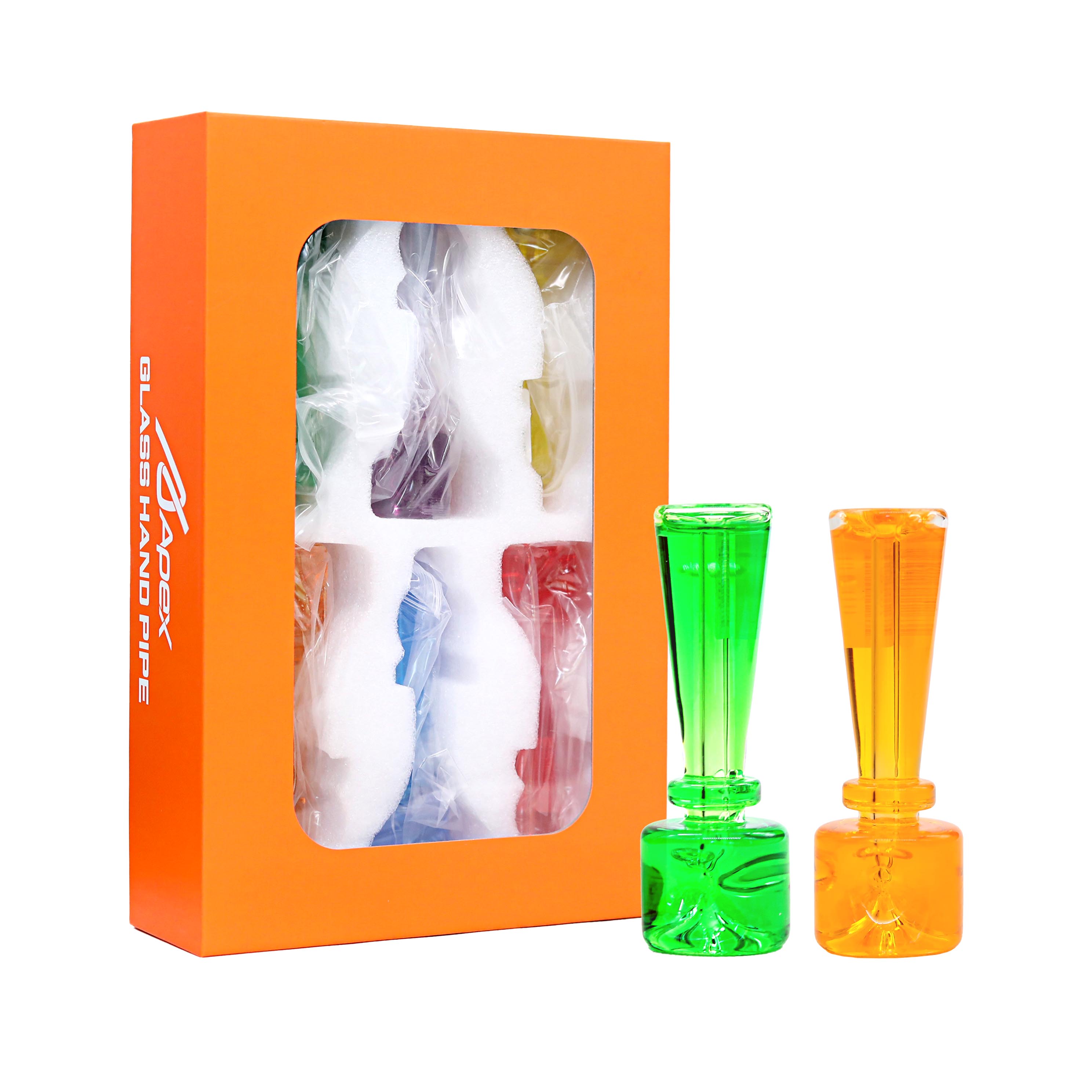 Apex Hammer Shaped Fancy Glycerine Handpipe (HPD-1117) | 5 inch | 6 Count Display | Assorted Colors product image