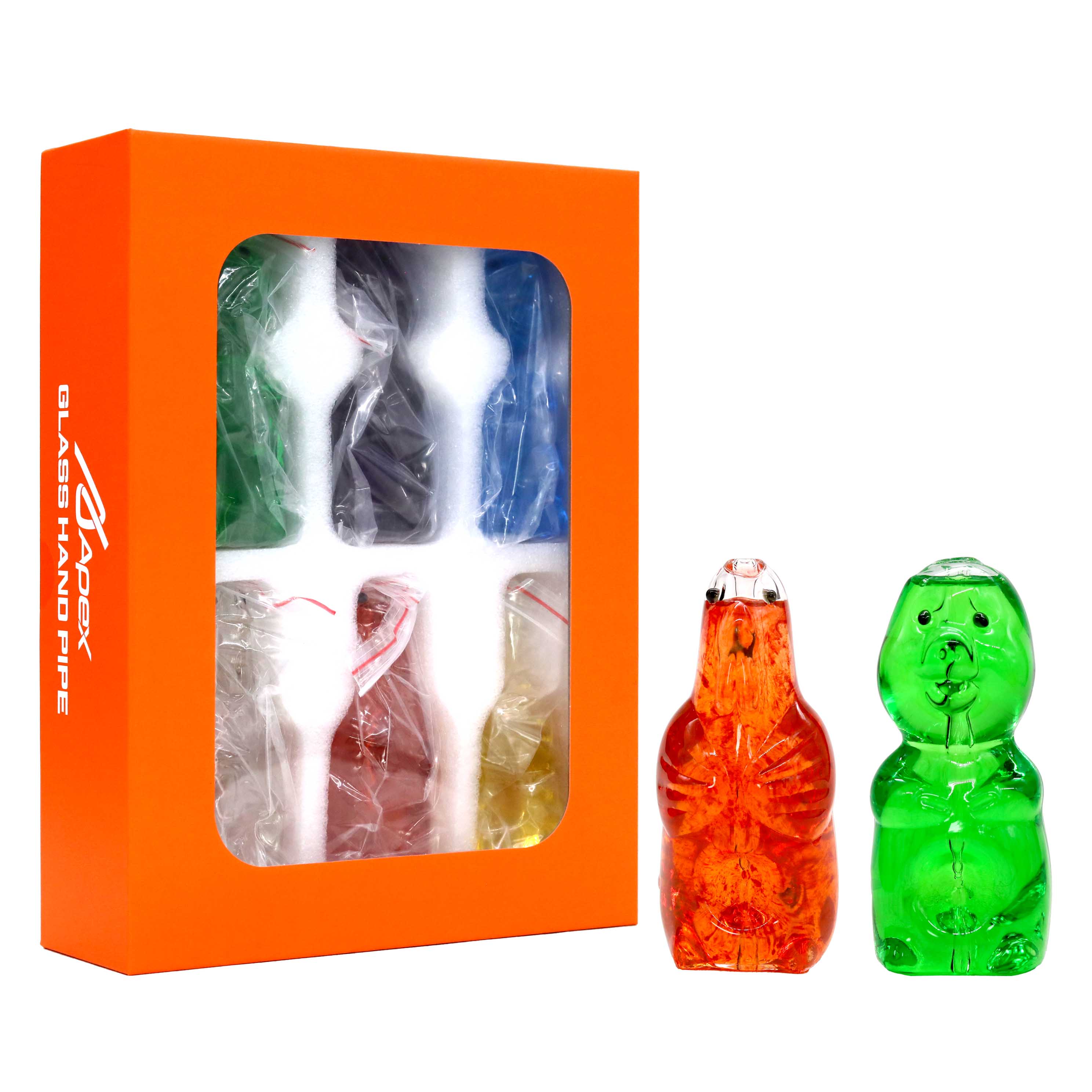 Apex Teddy Bear Design Glycerine Handpipe (HPD-1119) | 5 inch | 6 Count Display | Assorted Colors product image