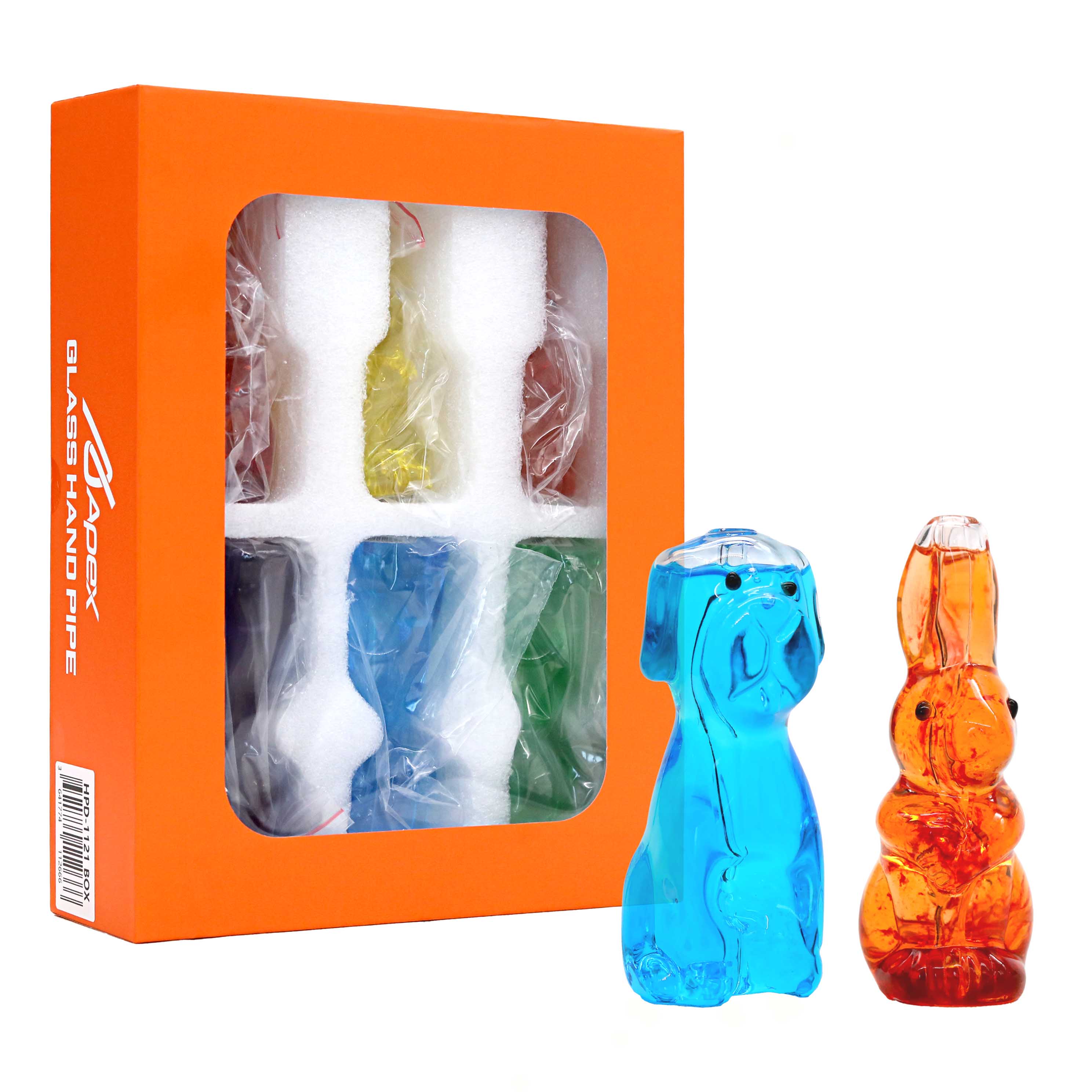 Apex Dog Design Glycerine Handpipe (HPD-1121) | 5 inch | 6 Count Display | Assorted Colors product image