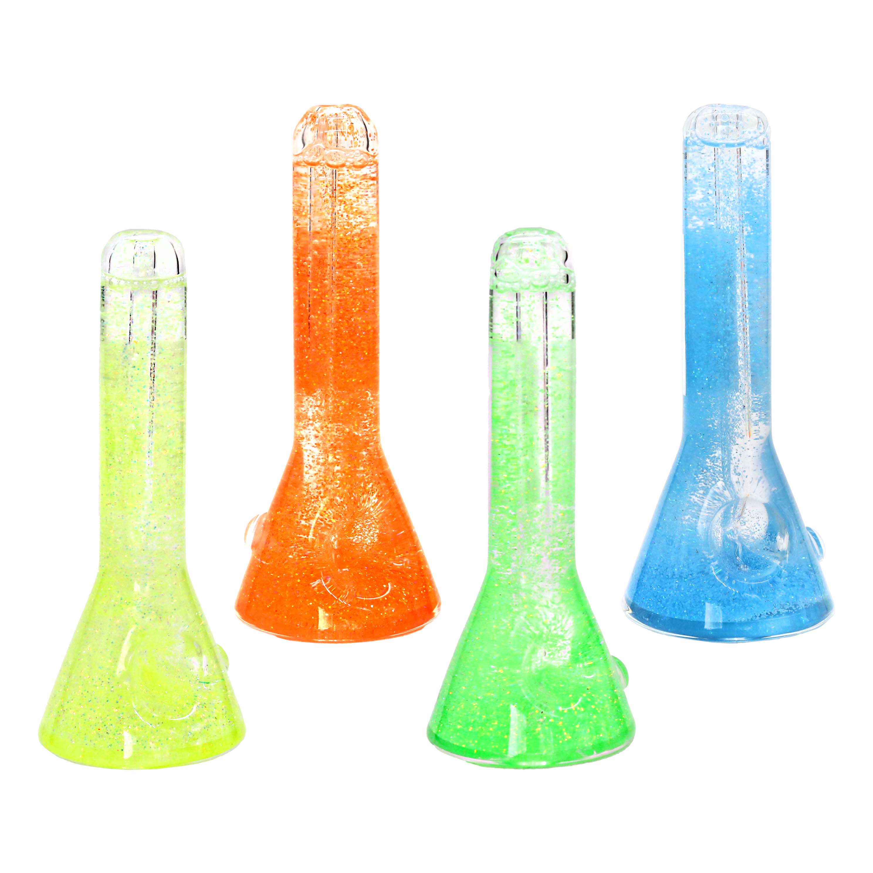 Apex Glittery Glycerine Beaker Waterpipe Shaped Handpipe (HPD-1131) | 5 inch | Assorted Colors product image