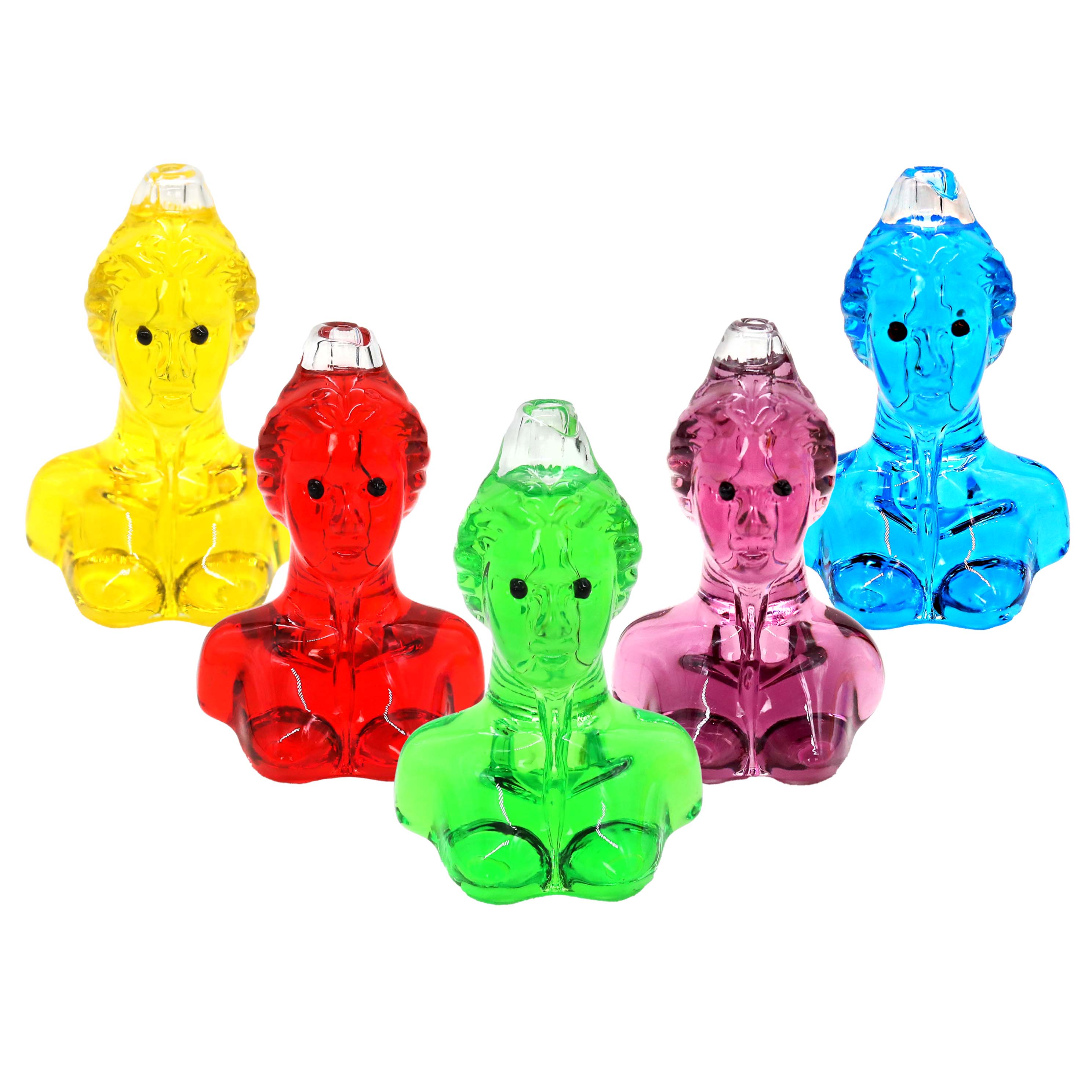 Apex Glycerine Lady Figure Shaped Handpipe (HPD-1148) | 4 inch | Assorted Colors product image