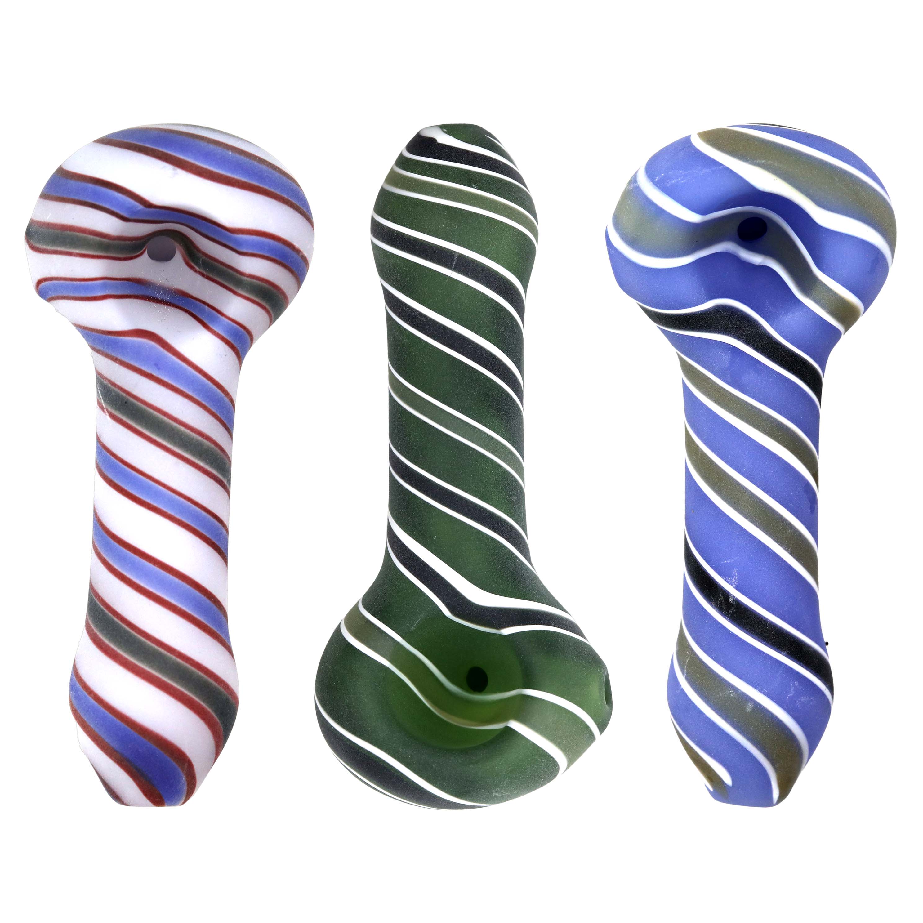 Apex Sandblasted Matt Finish Spiral Design Handpipe (HPD0018) | 4 inch | Assorted Colors product image