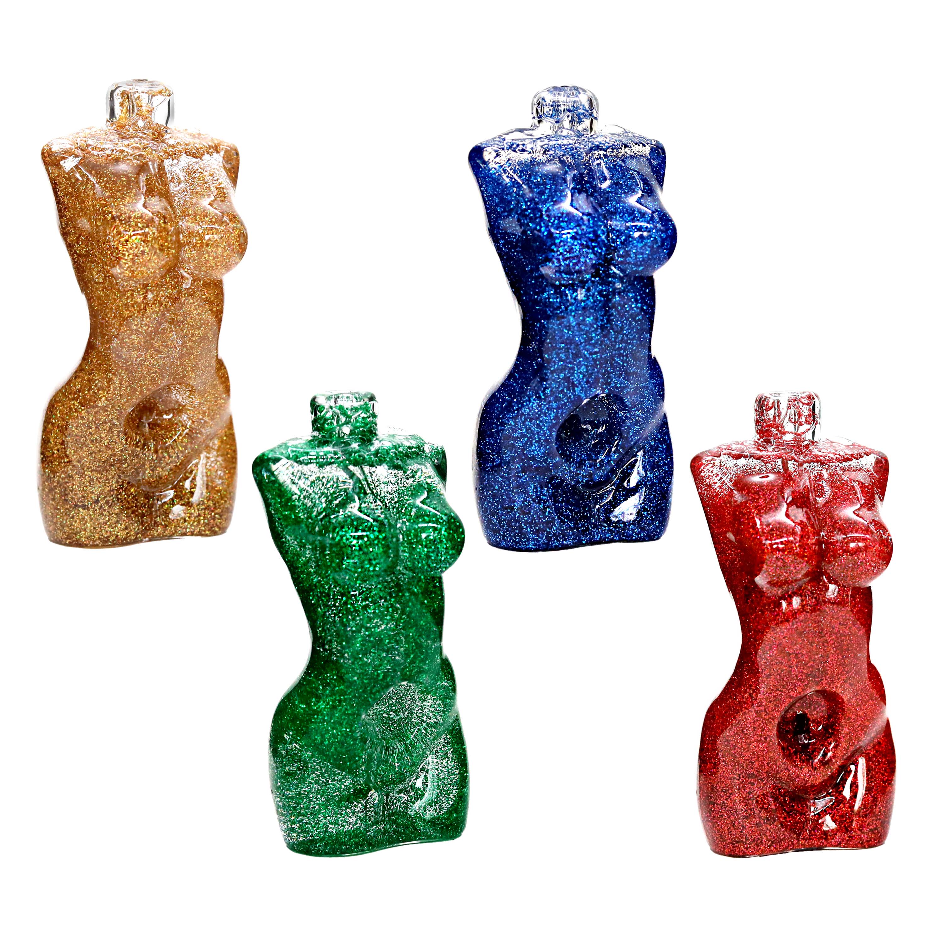 Apex Shimmery Glittery Female Body Figure Handpipe (HPDF49) | 5 inch | Assorted Colors product image
